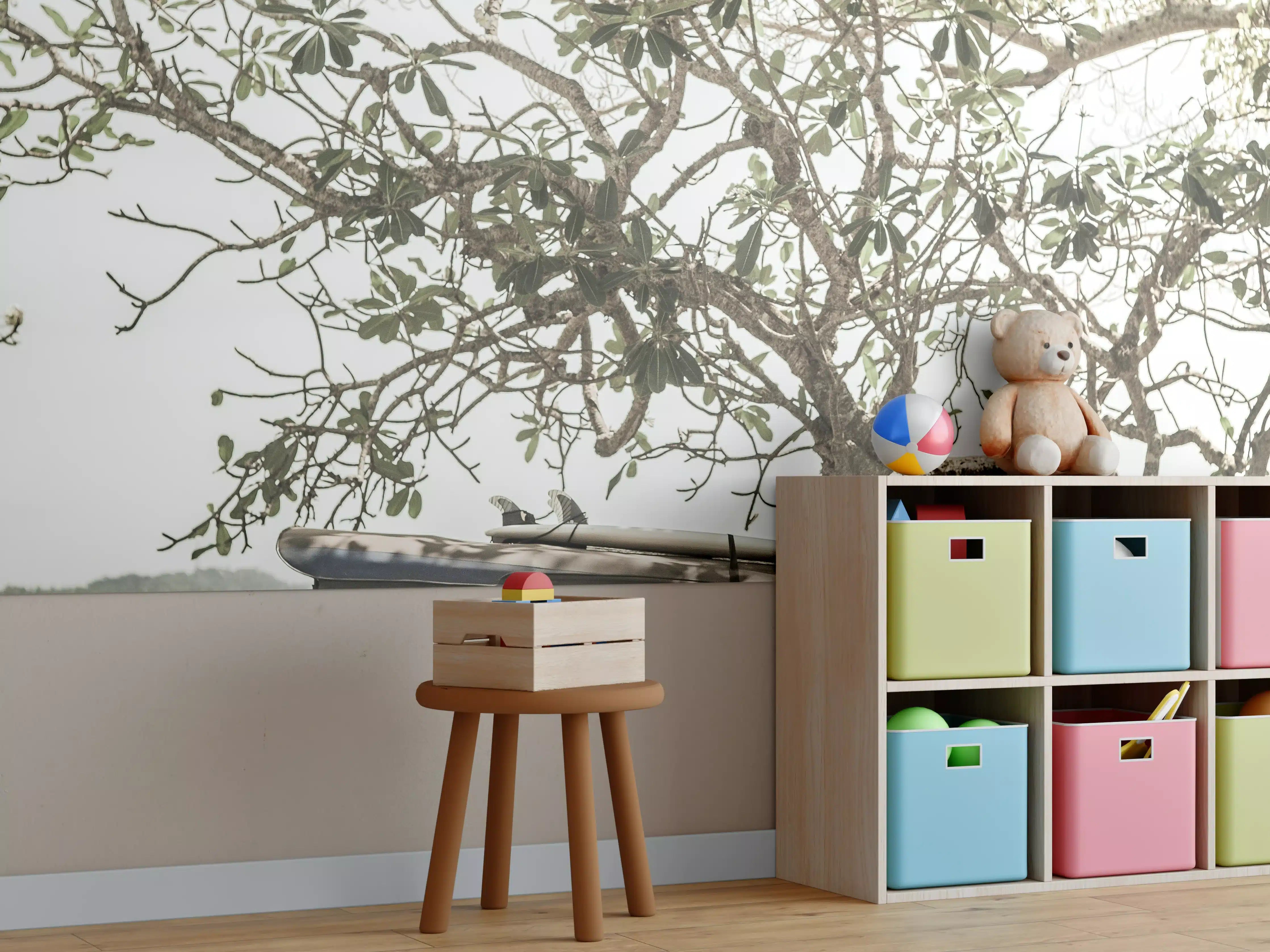 Kinderzimmer Wandgestaltung - Strand-Tuk-Tuk in Naturlandschaft