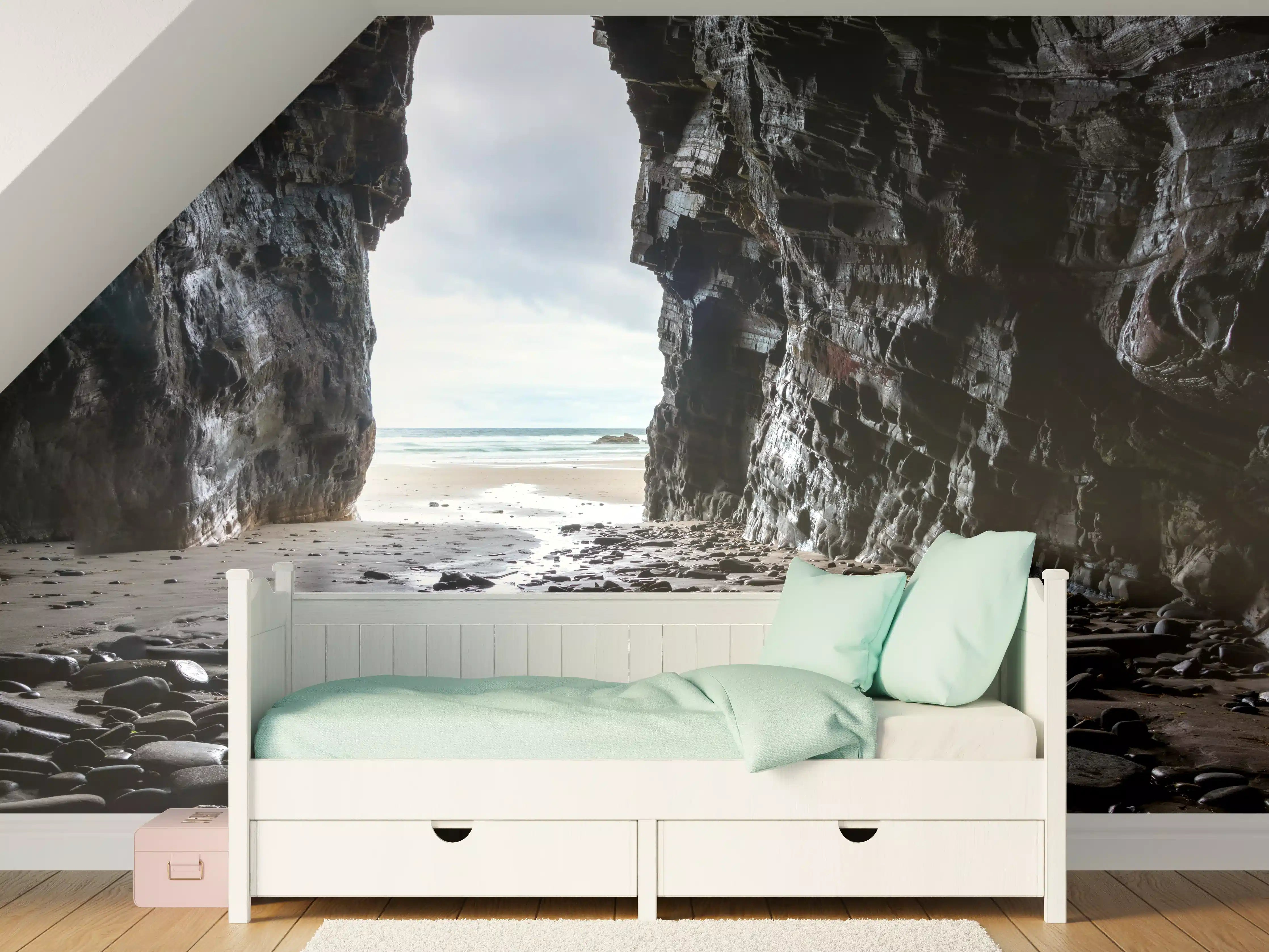 Kinderzimmer Wandgestaltung - Strandhöhle in Nordspanien
