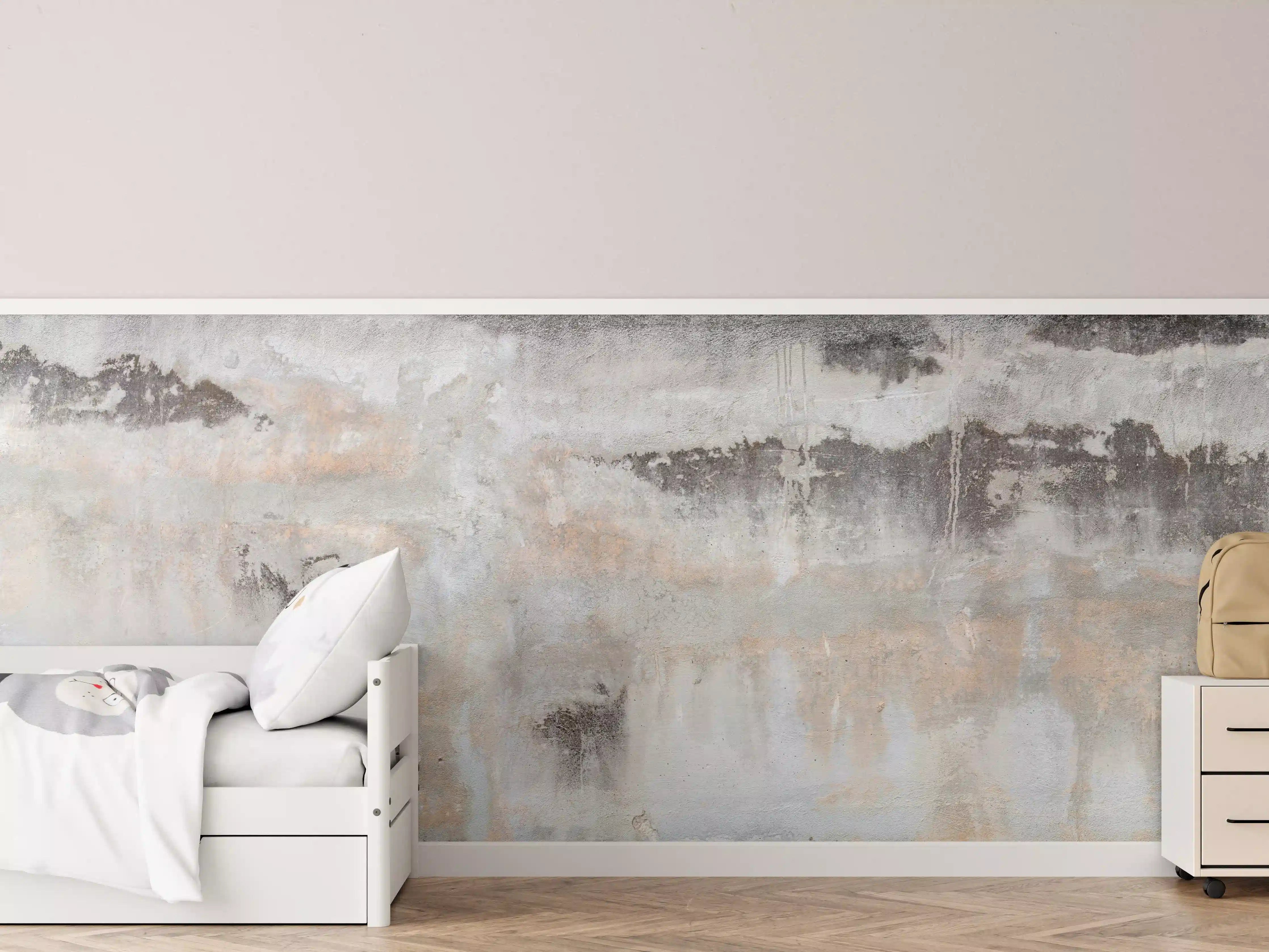 Kinderzimmer Wandgestaltung - Strukturelle Betonwand mit Grau-Tönen