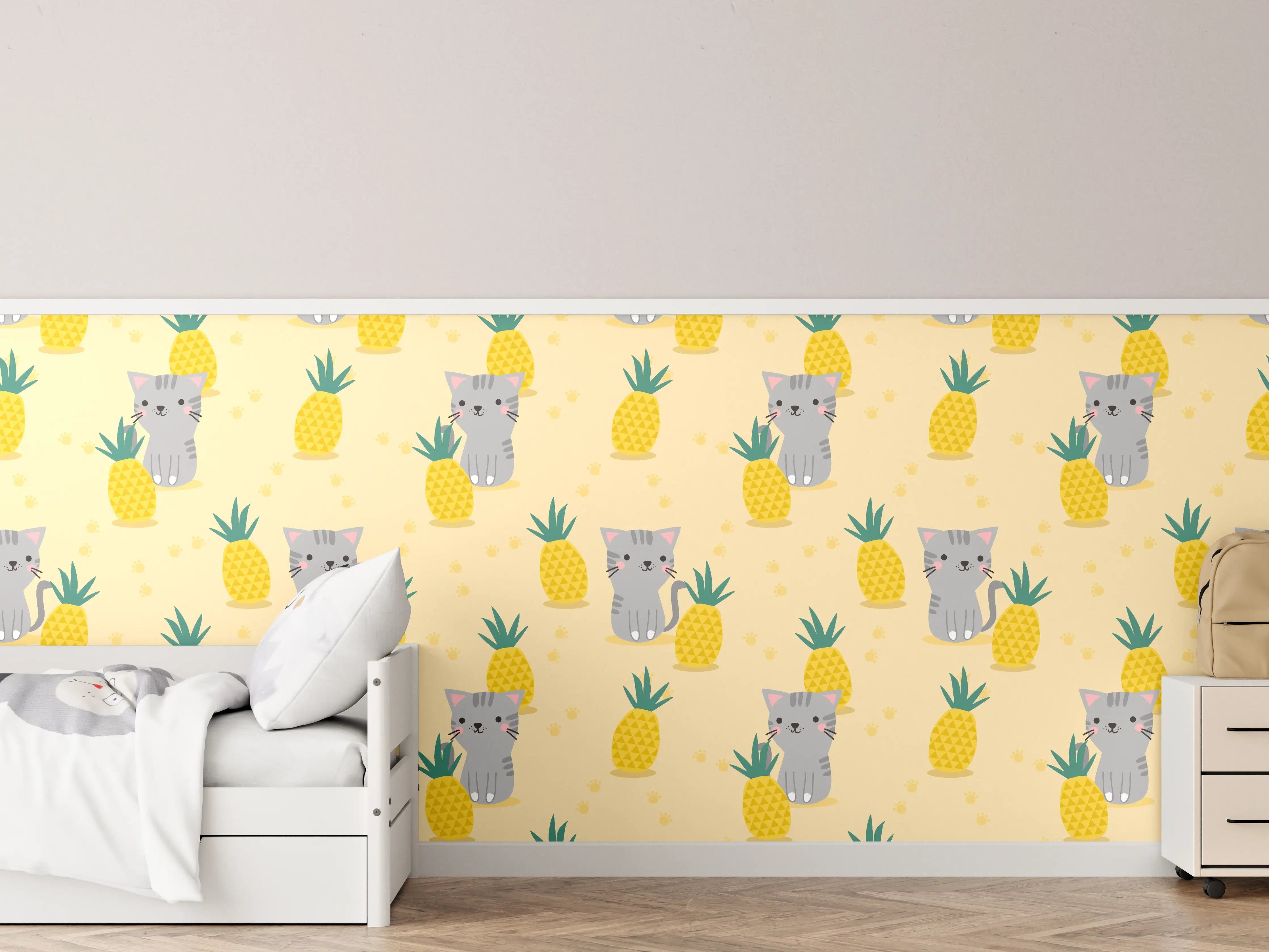 Kinderzimmer Wandgestaltung - Süße Elefanten mit Ananas-Motiv