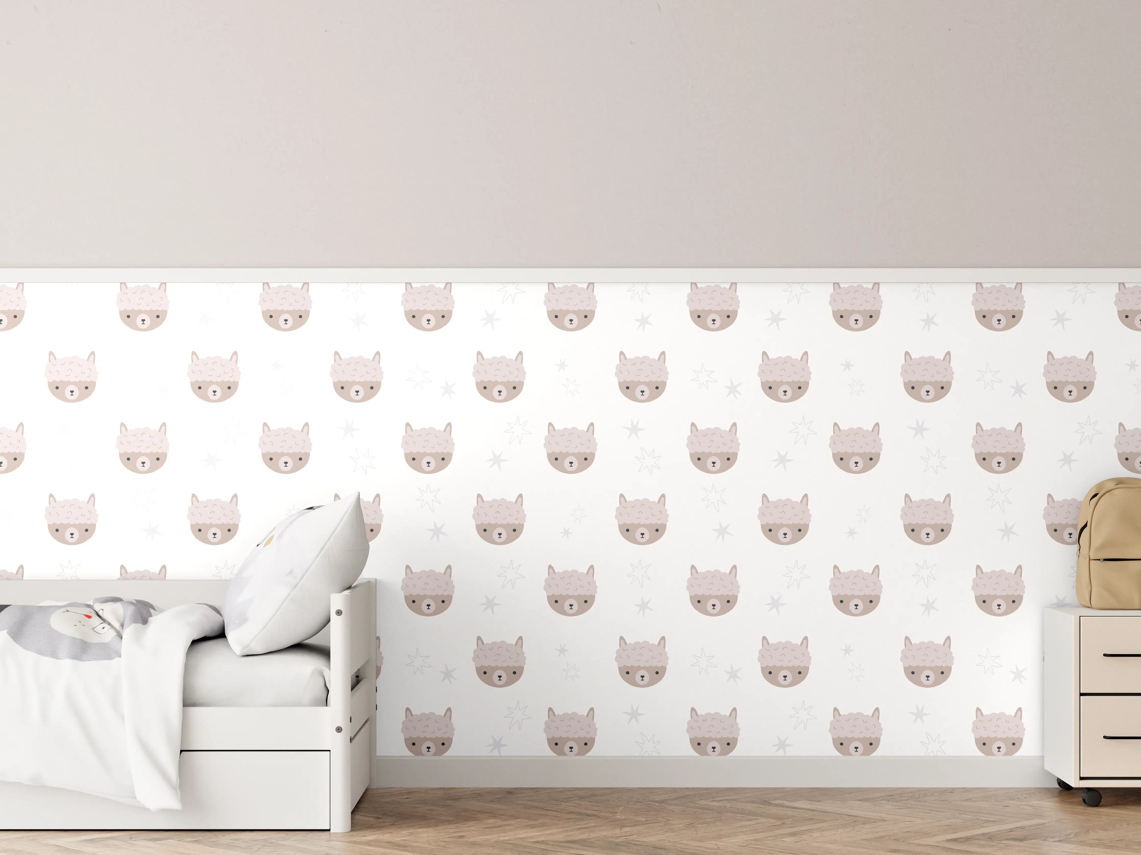 Kinderzimmer Wandgestaltung - Süßes Katze-Motiv in Pastellfarben