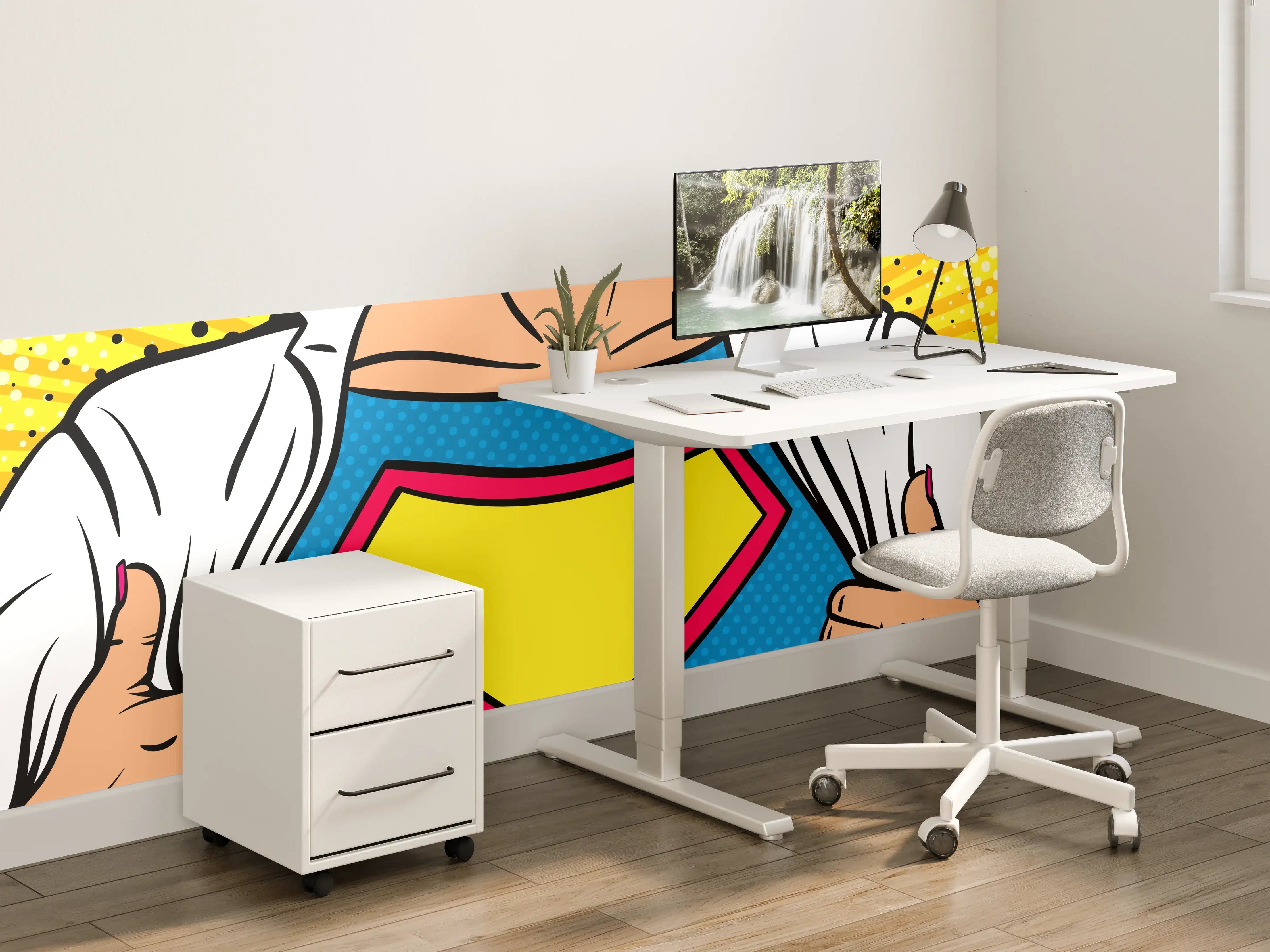 Kinderzimmer Wandgestaltung - Superhelden-Design in Pop-Art-Stil