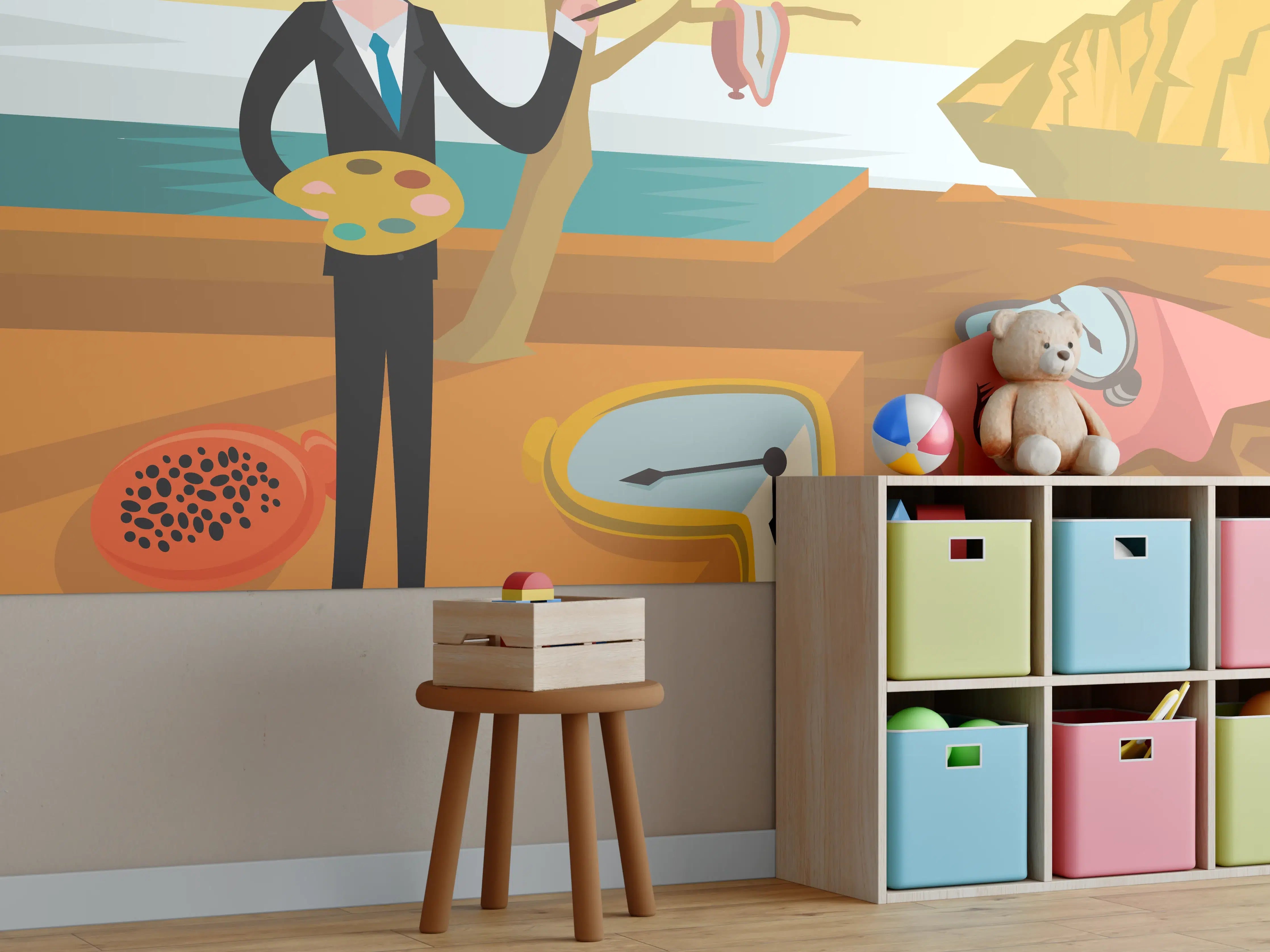 Kinderzimmer Wandgestaltung - Surrealismus Meeresblick Malerei