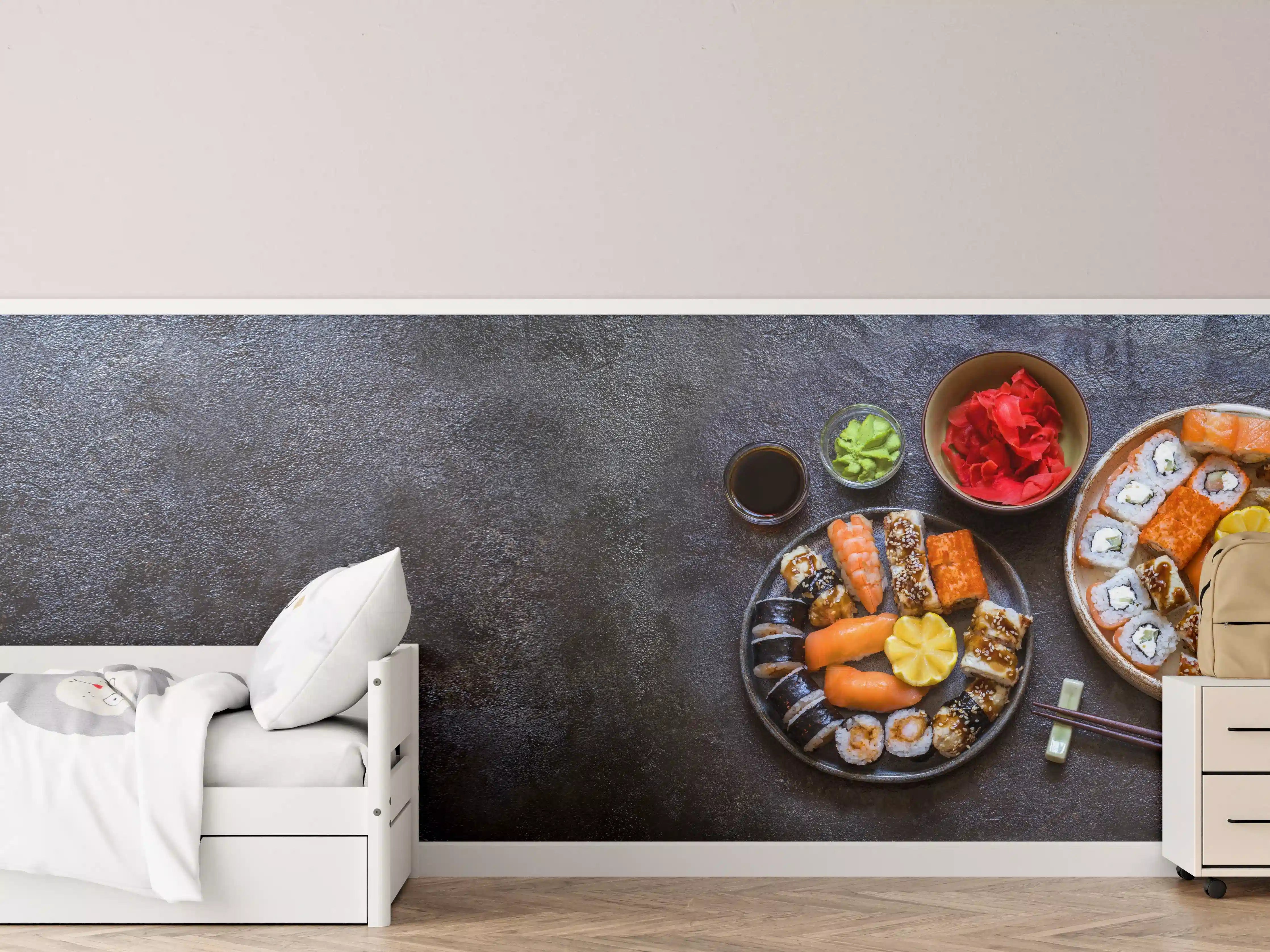 Kinderzimmer Wandgestaltung - Sushi-Bowl mit Lachs
