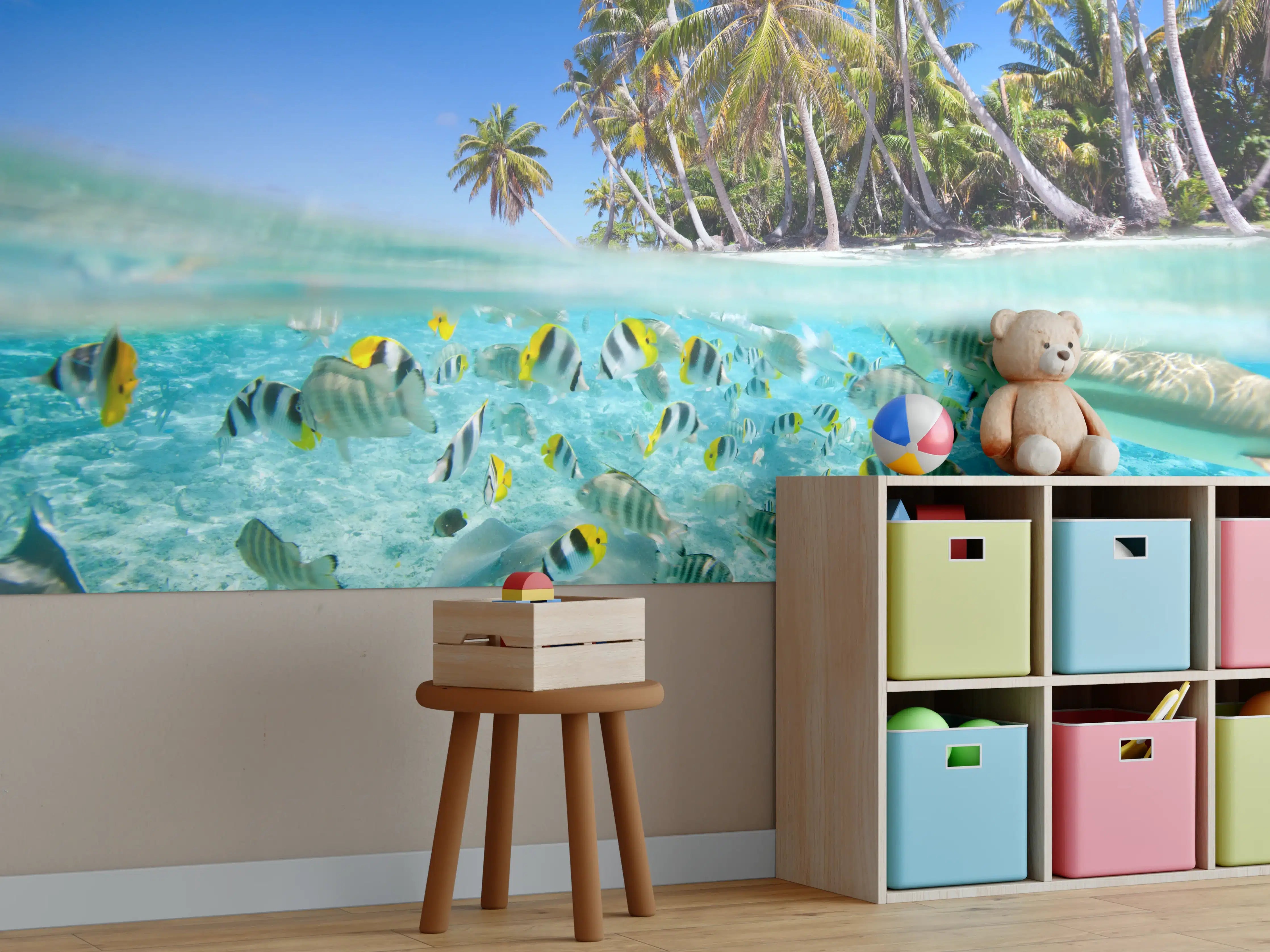 Kinderzimmer Wandgestaltung - Tahiti - über und unter Wasser