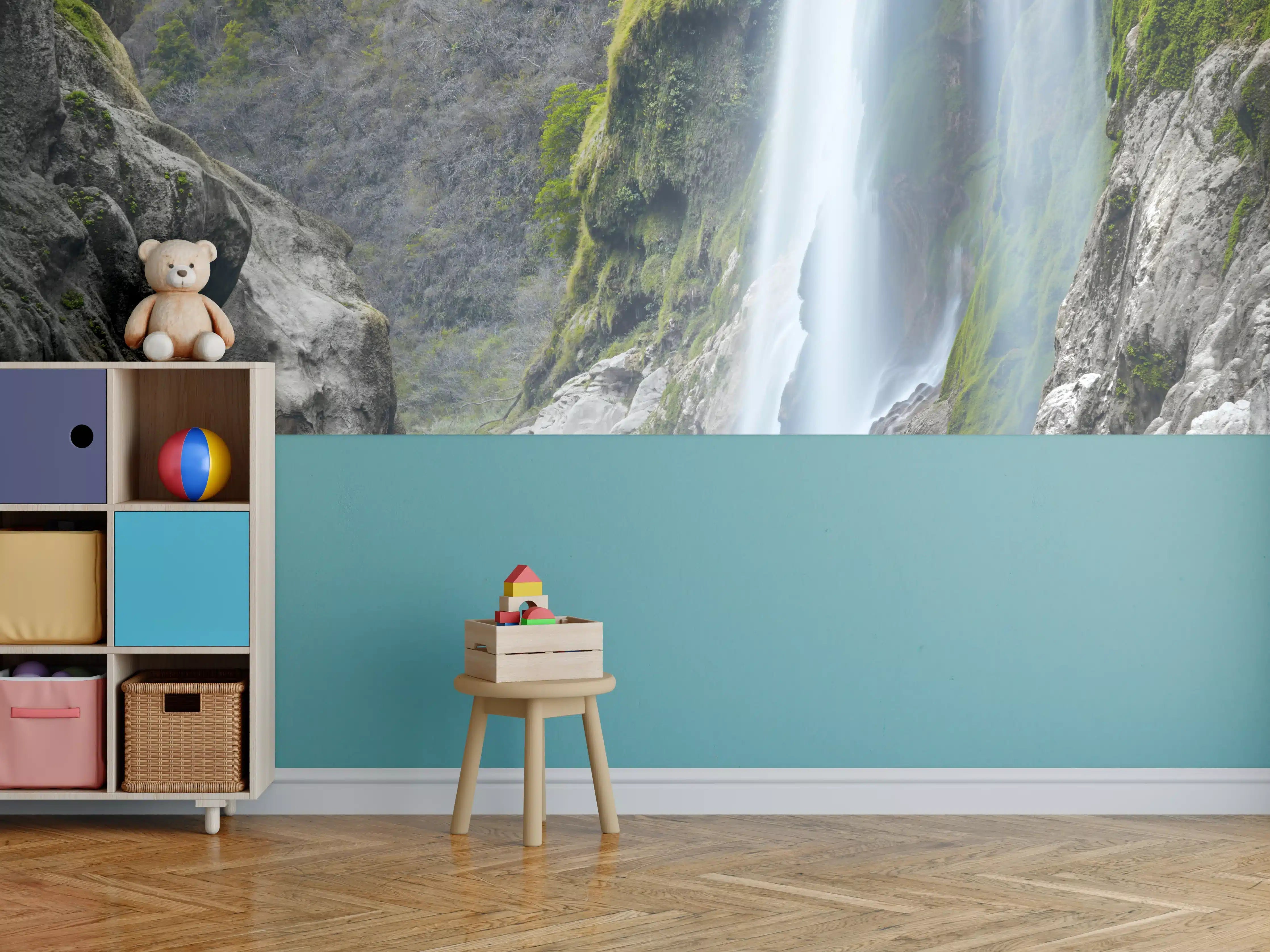 Kinderzimmer Wandgestaltung - Tamul-Wasserfall am Fluss Tampaon