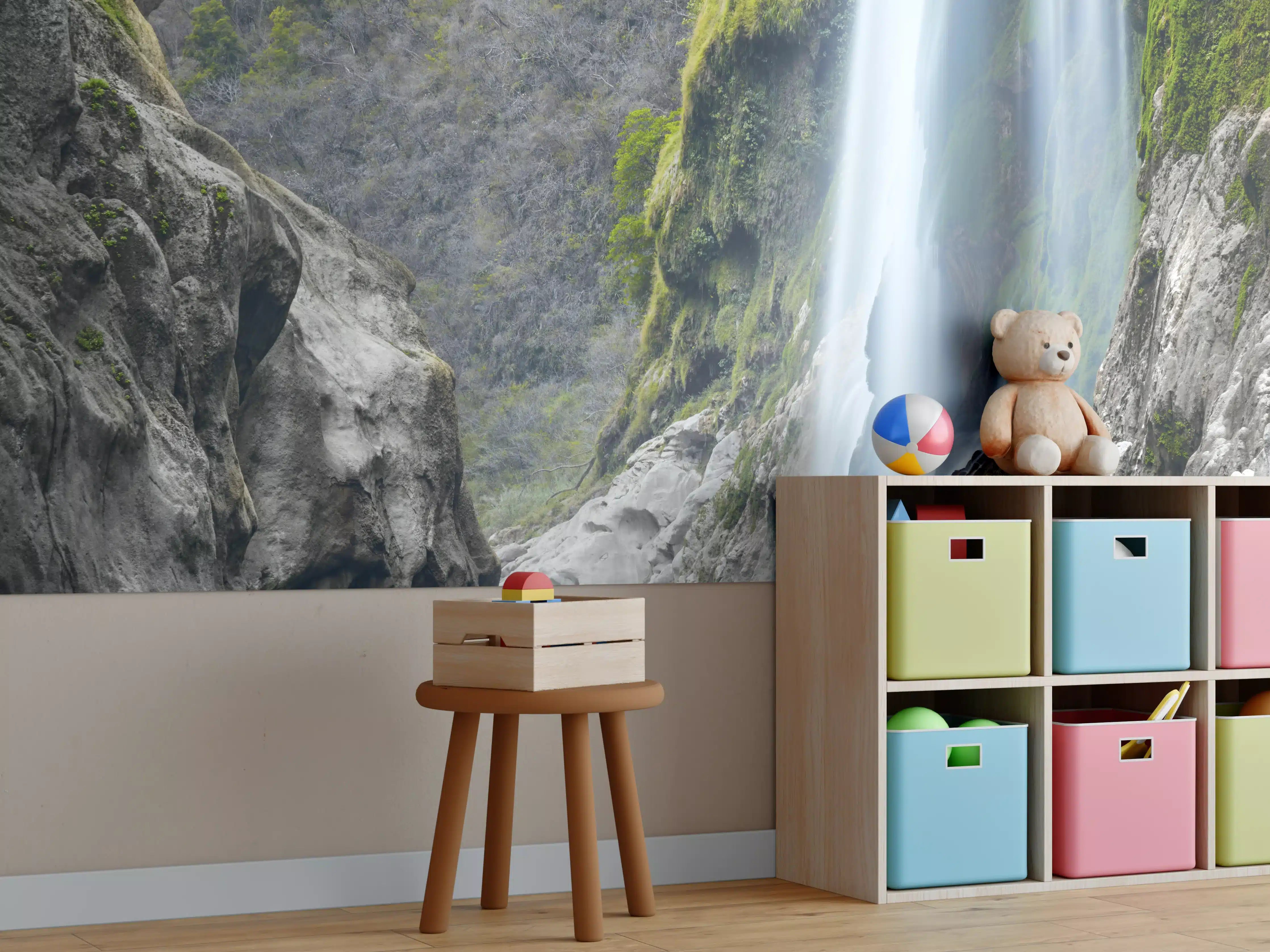 Kinderzimmer Wandgestaltung - Tamul-Wasserfall am Fluss Tampaon