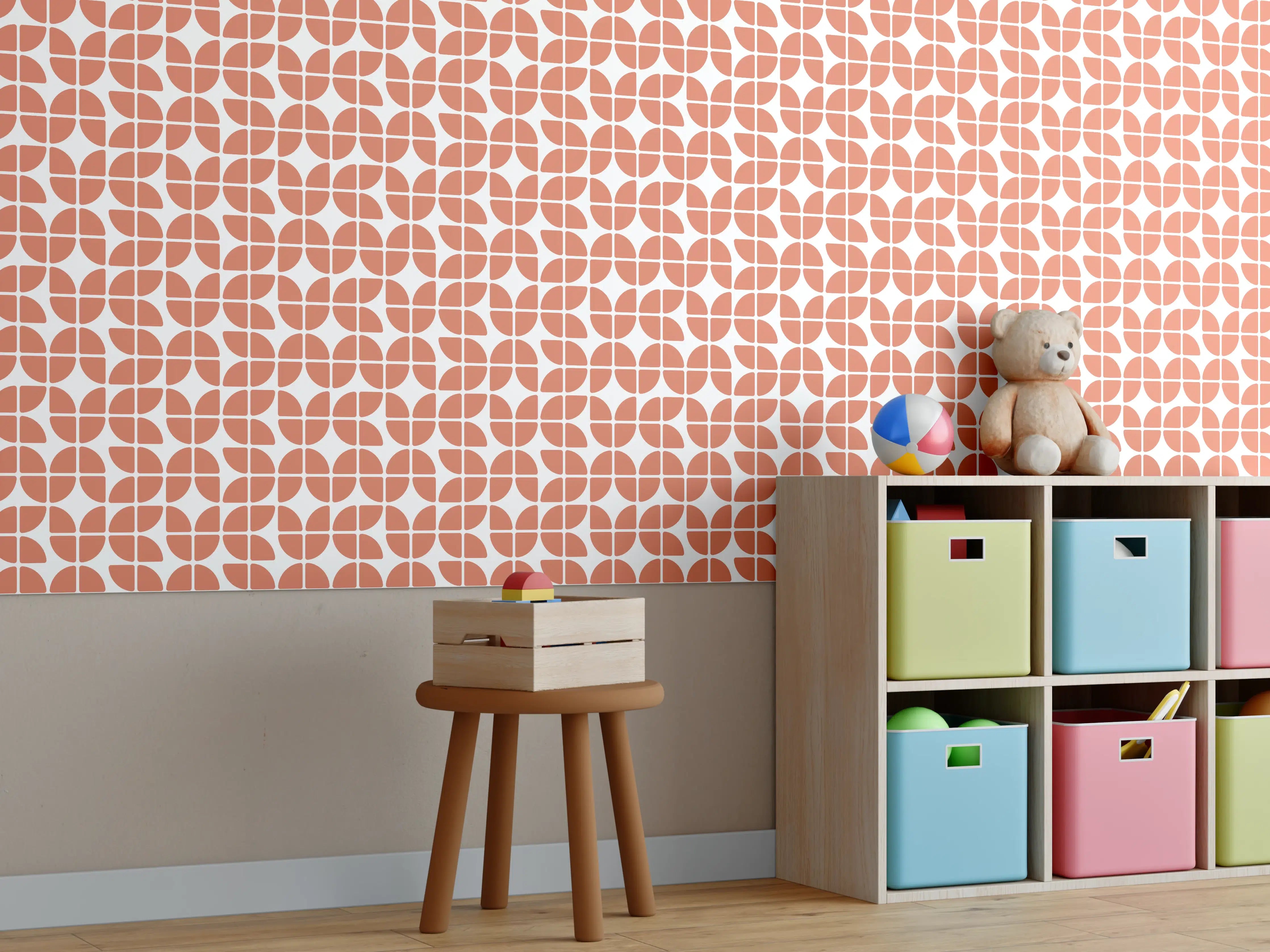 Kinderzimmer Wandgestaltung - Terracotta-Flies in warmem Ambiente