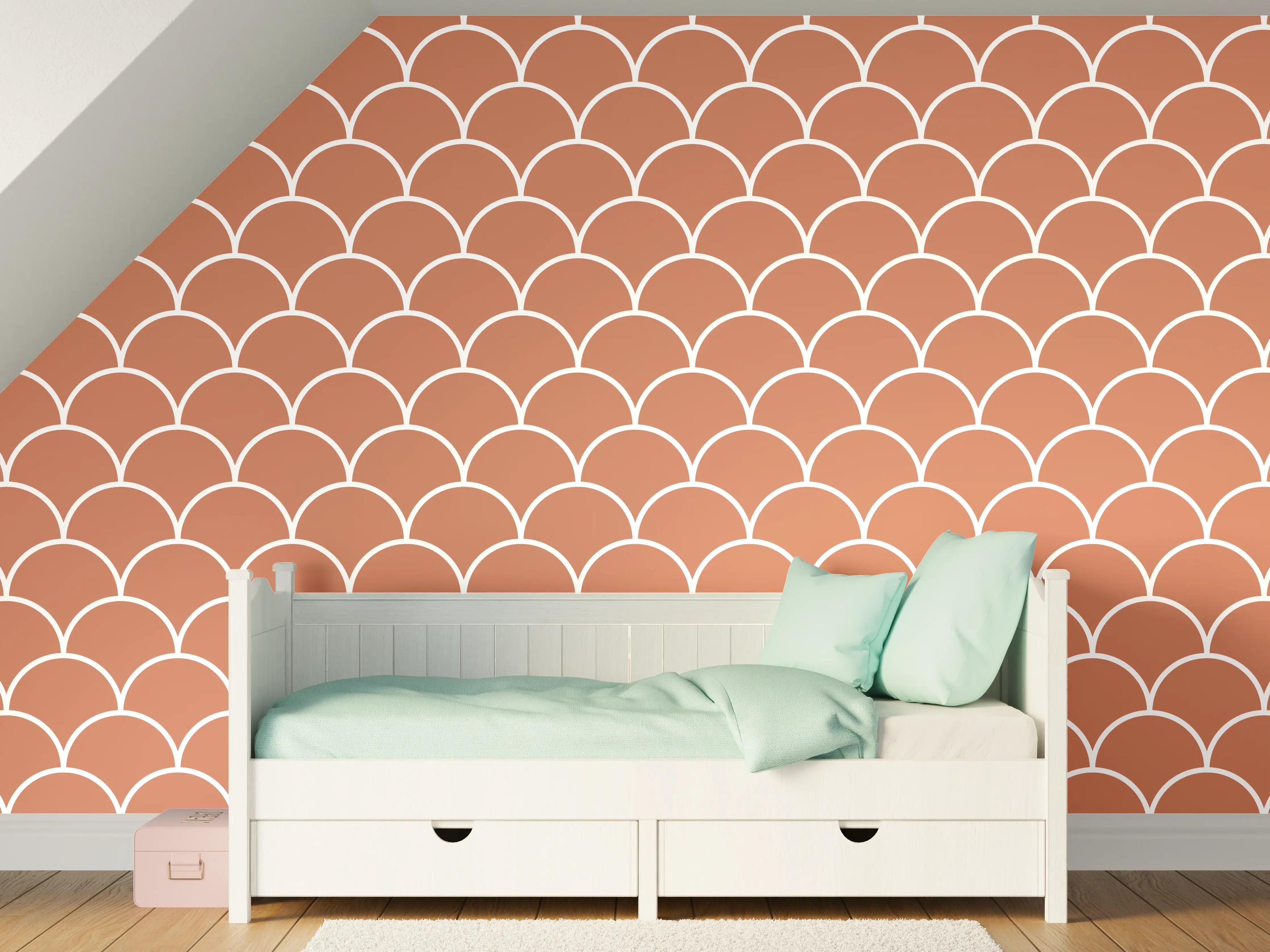 Kinderzimmer Wandgestaltung - Terrakotta-Design mit Symmetrie