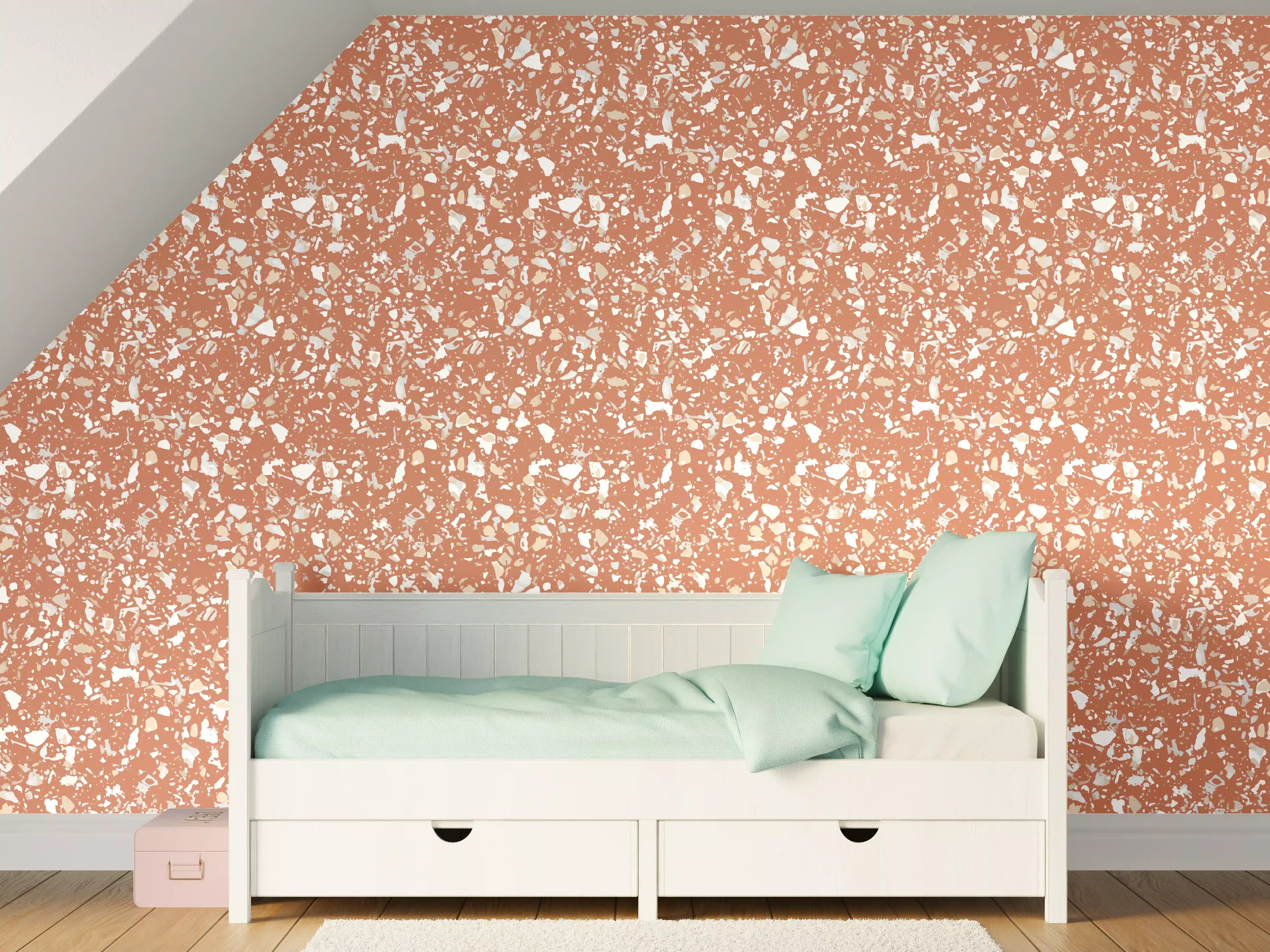 Kinderzimmer Wandgestaltung - Terrazzo-Terracotta-Design