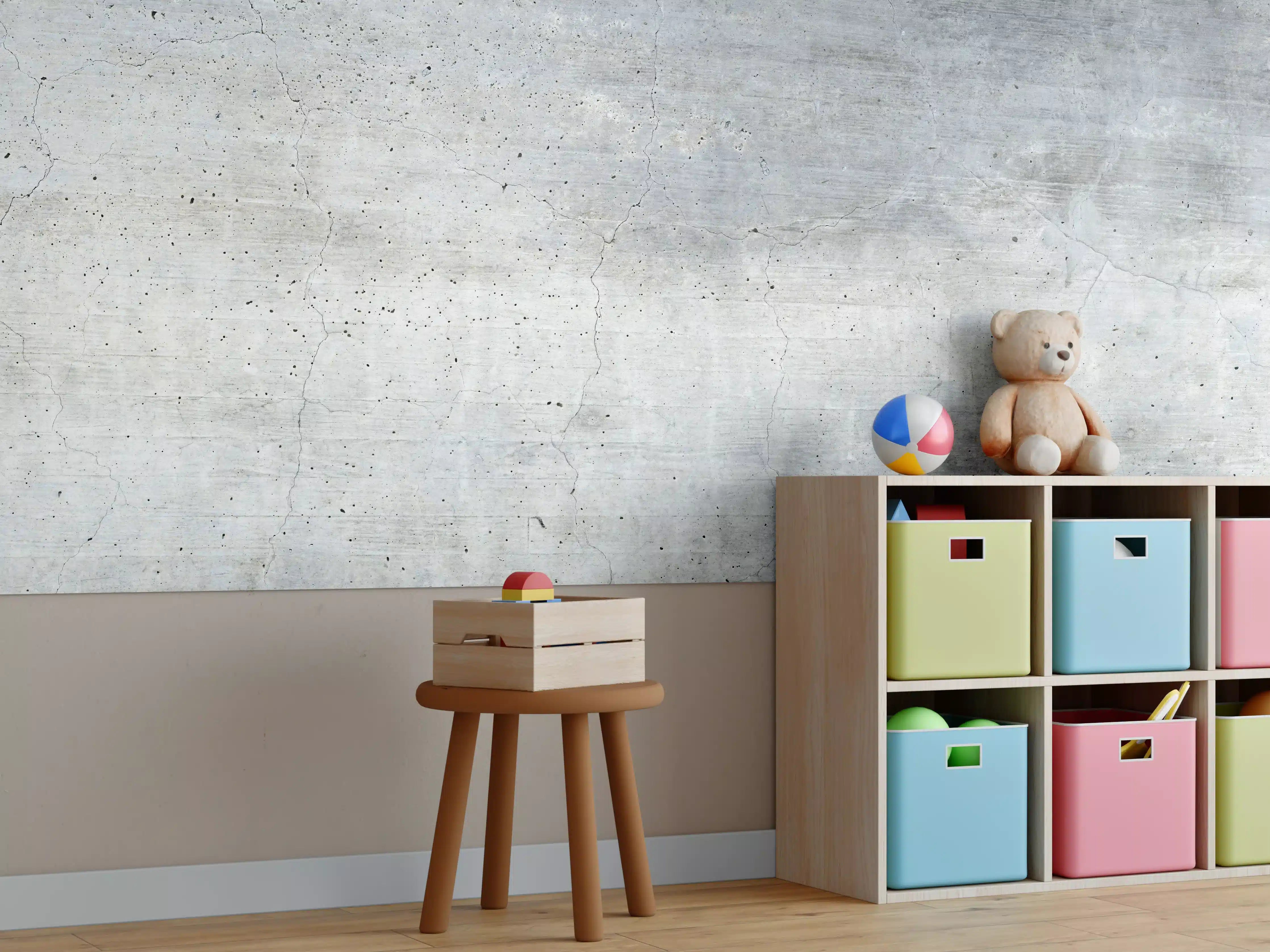 Kinderzimmer Wandgestaltung - Textur einer alten grauen Betonwand