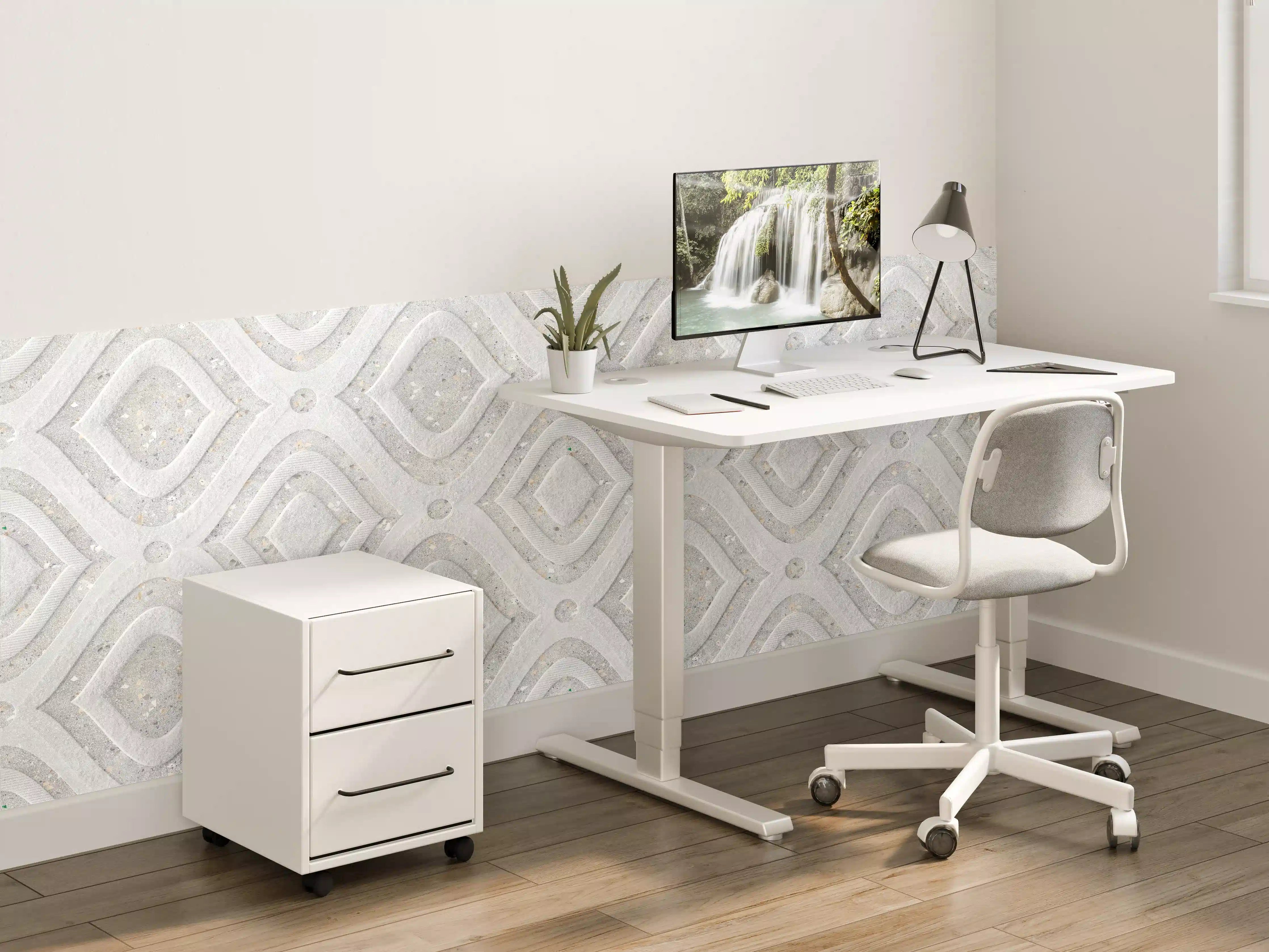 Kinderzimmer Wandgestaltung - Textur im Wellenmuster - 3D Illustration