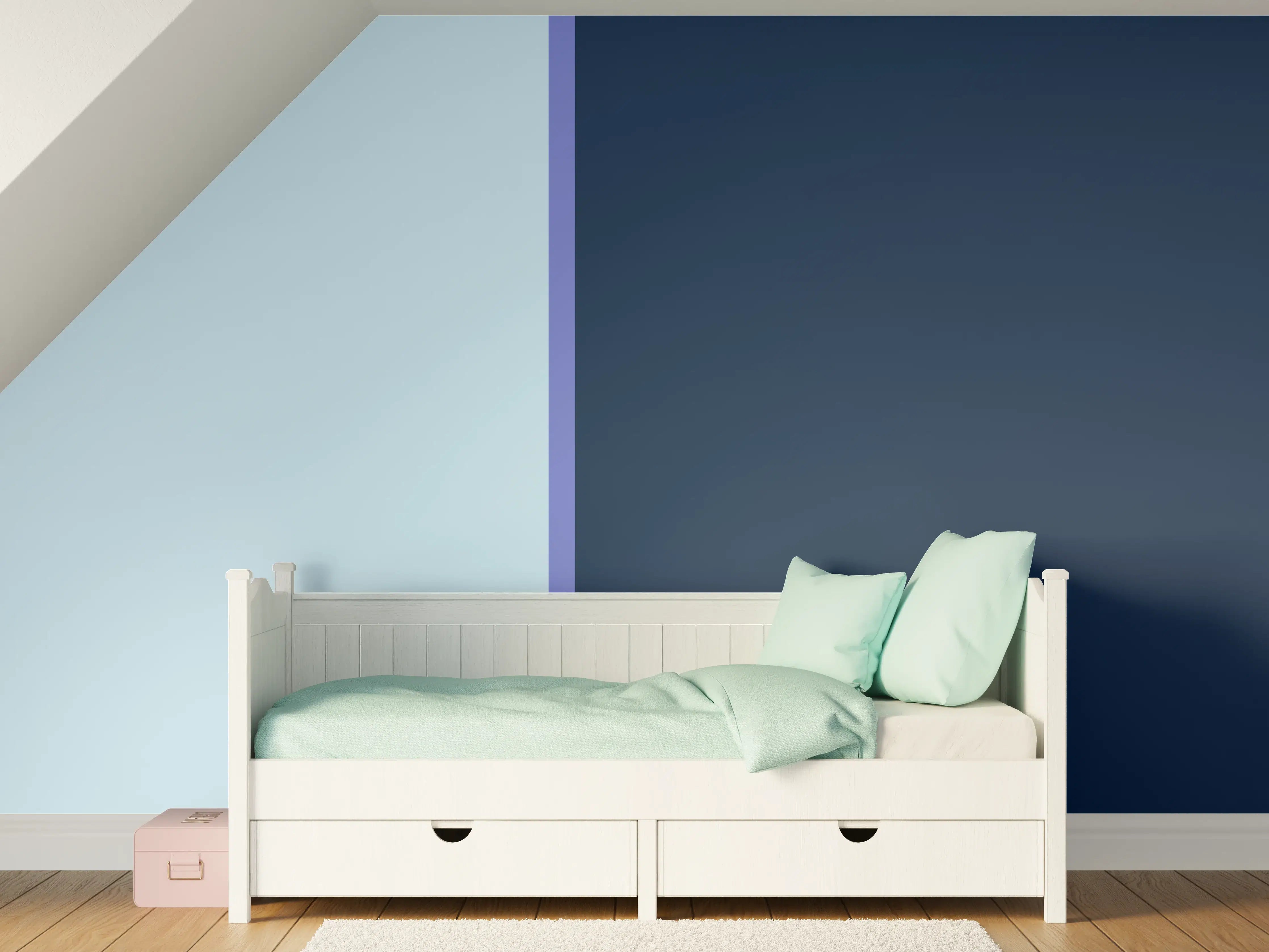 Kinderzimmer Wandgestaltung - The Blues - Easy Vertical - Blueberry