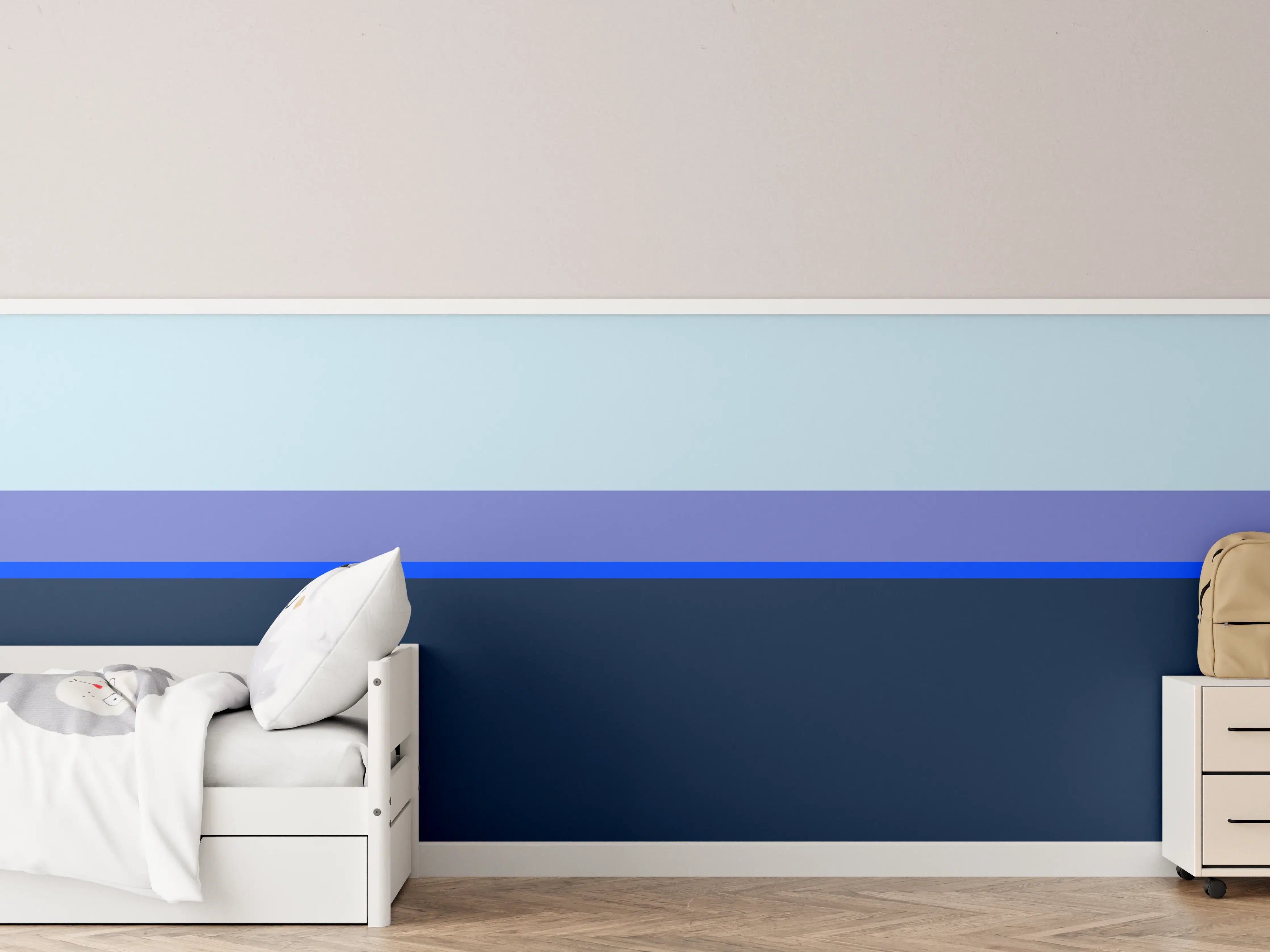 Kinderzimmer Wandgestaltung - The Blues - Horizontal - Blueberry