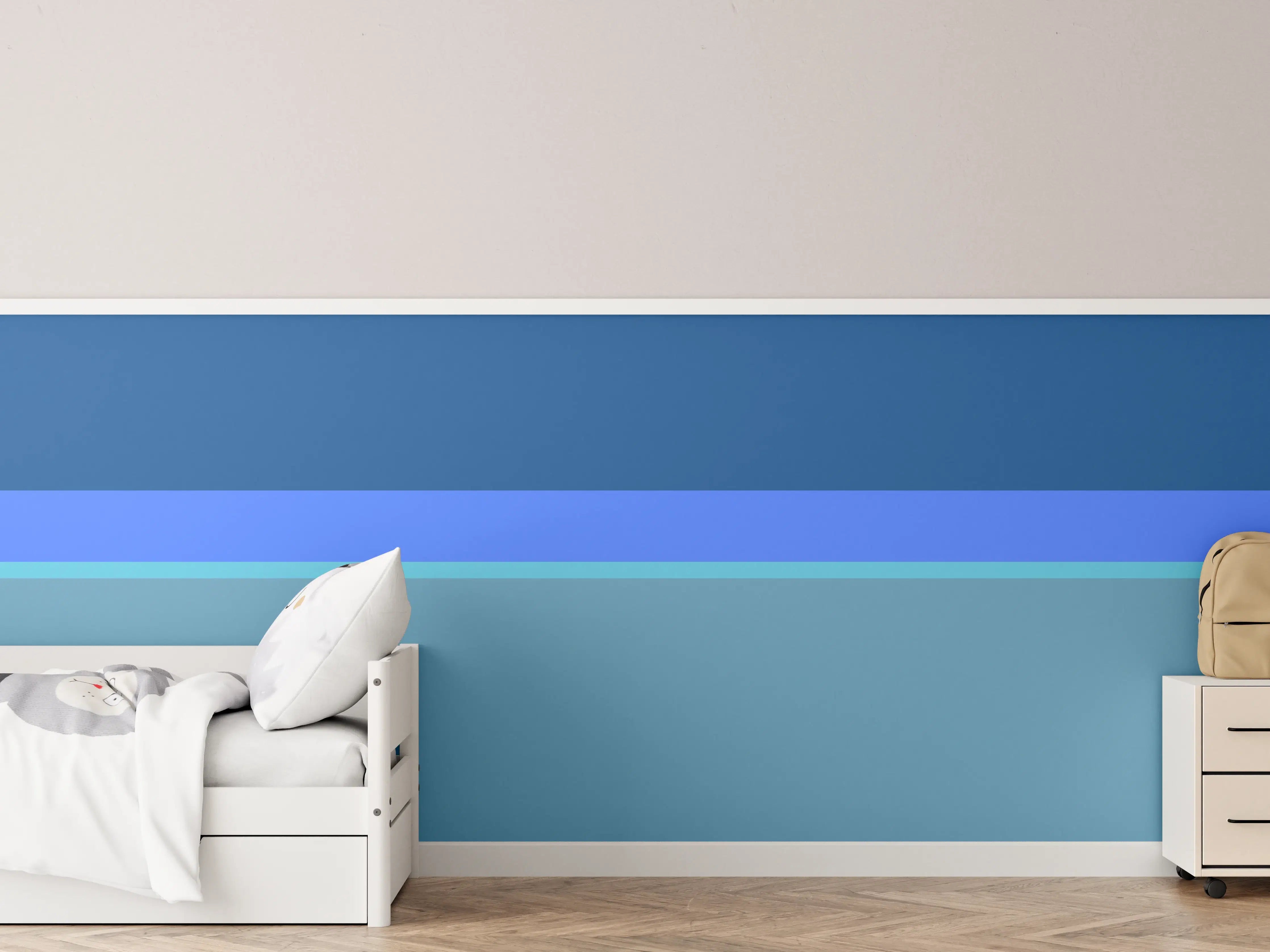 Kinderzimmer Wandgestaltung - The Blues - Horizontal - Cornflower