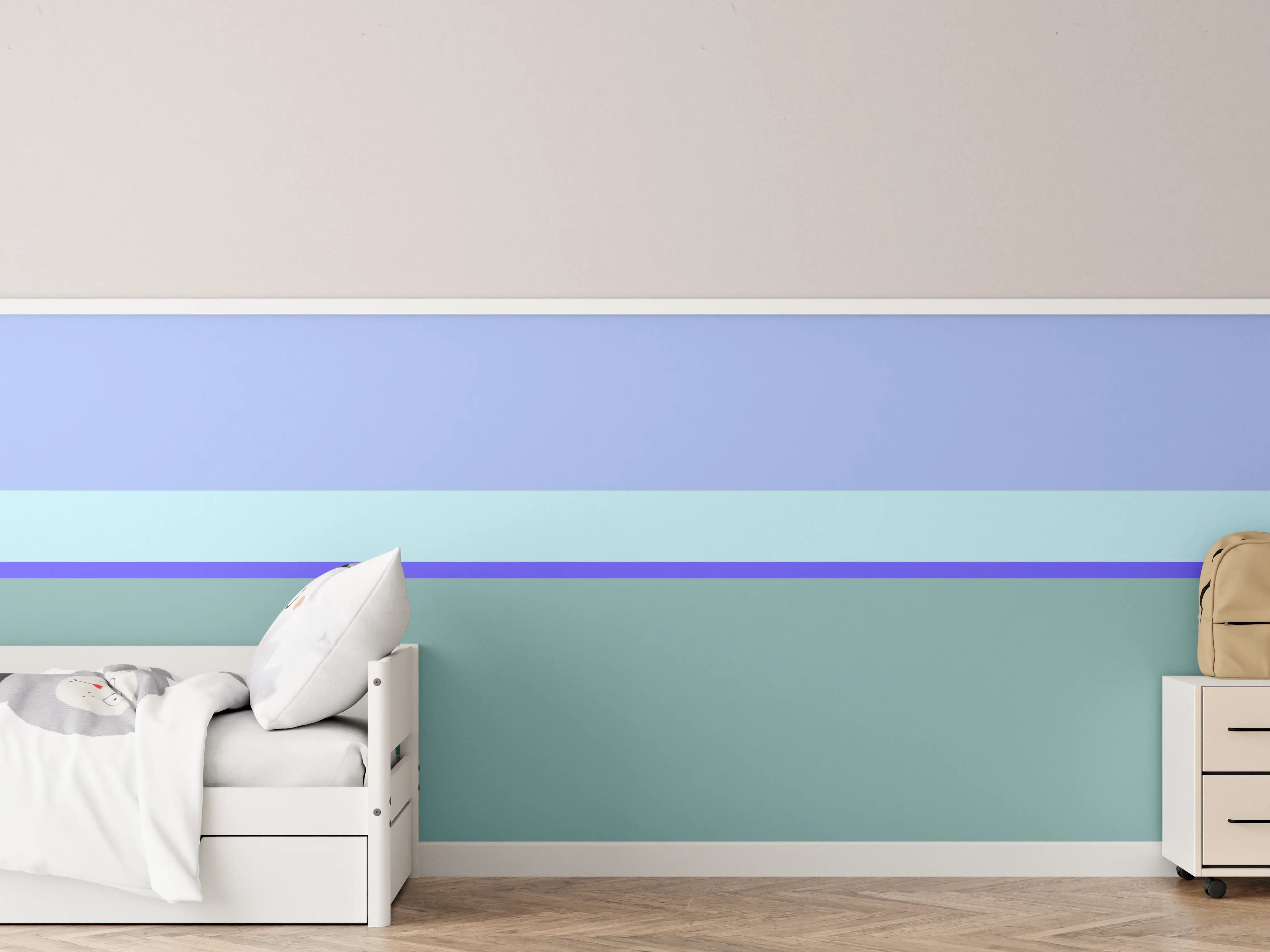 Kinderzimmer Wandgestaltung - The Blues - Horizontal - Lavender