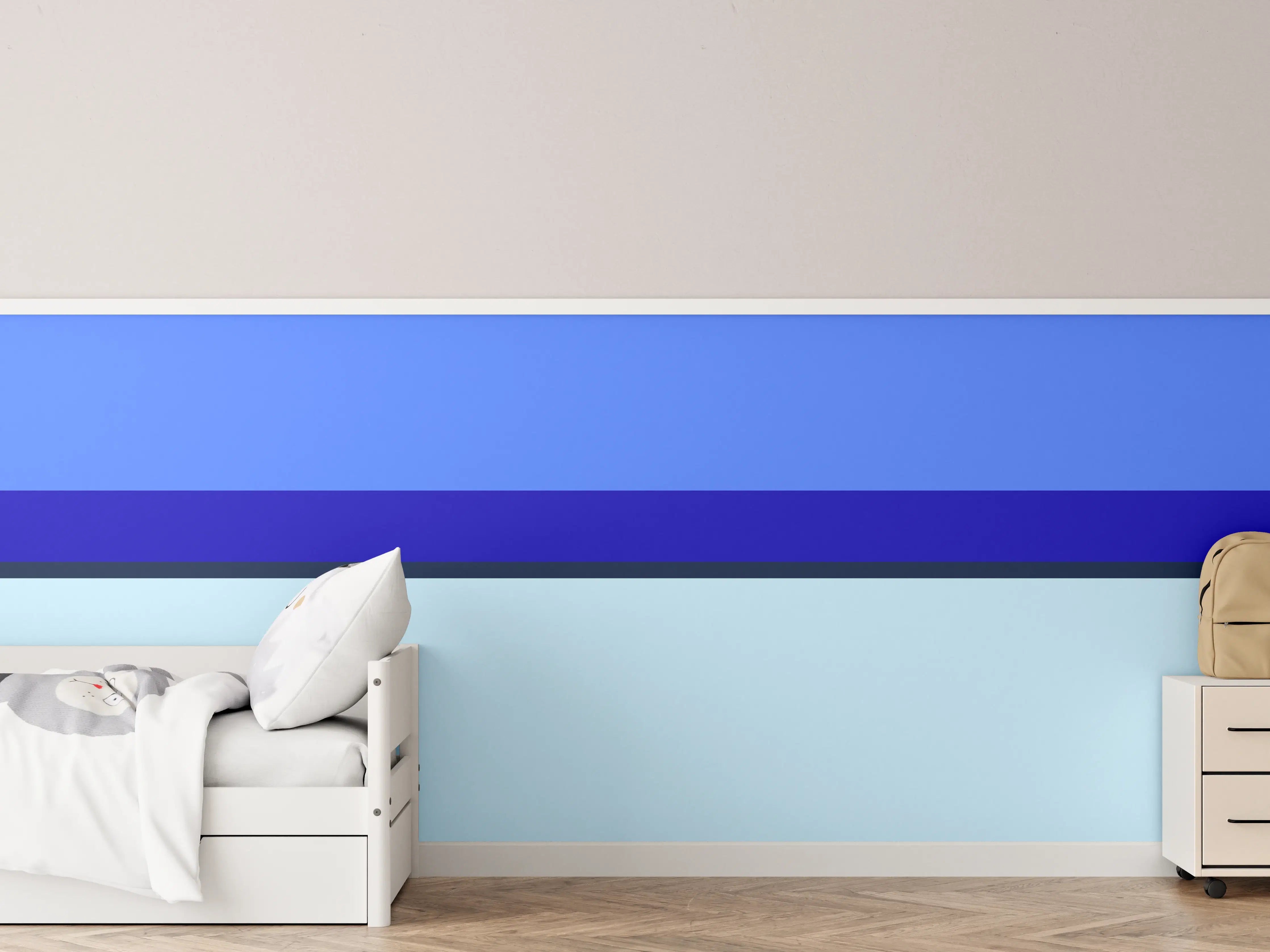 Kinderzimmer Wandgestaltung - The Blues - Horizontal - Waterfall