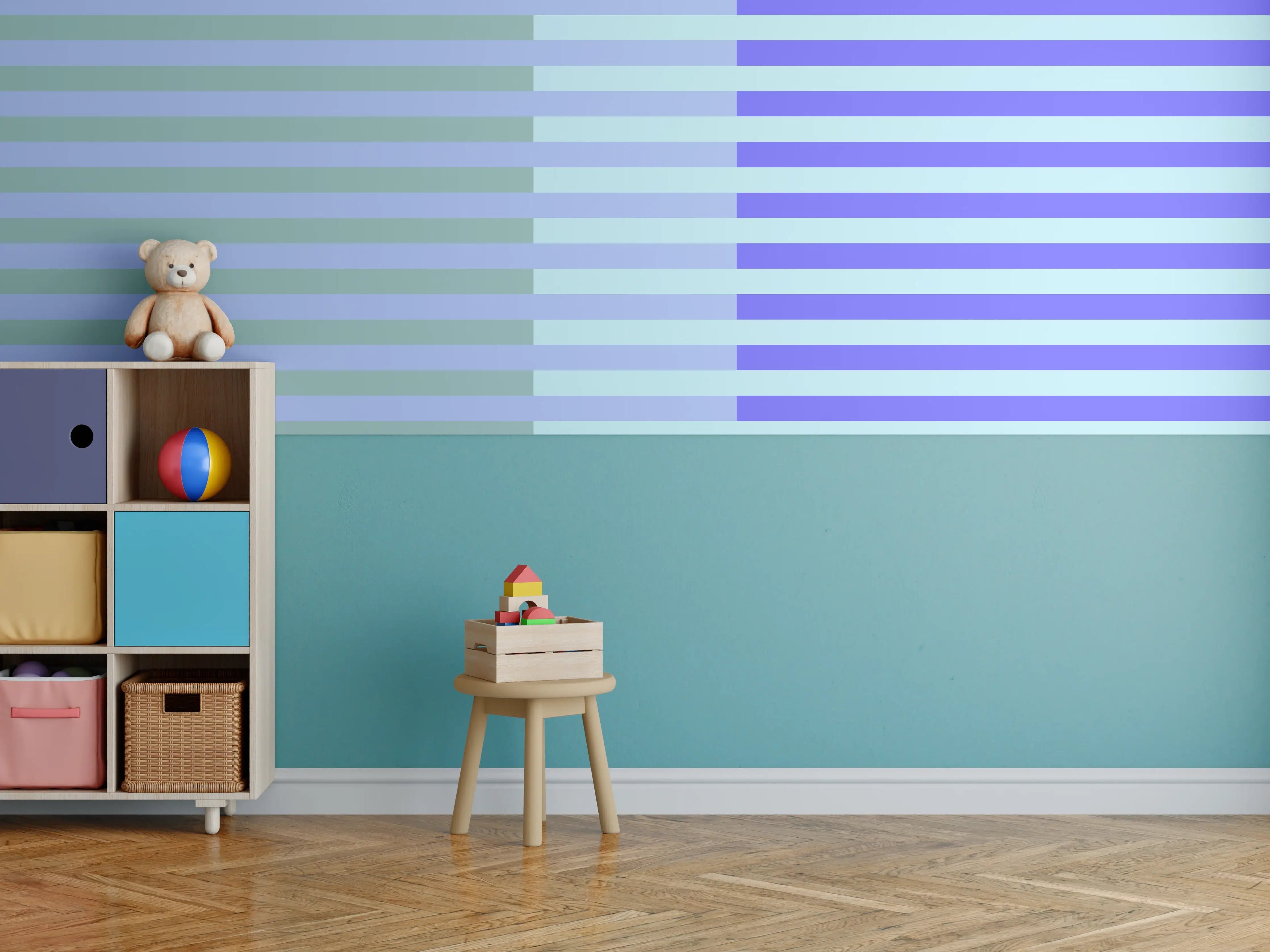 Kinderzimmer Wandgestaltung - The Blues - Multy Stripes - Lavender
