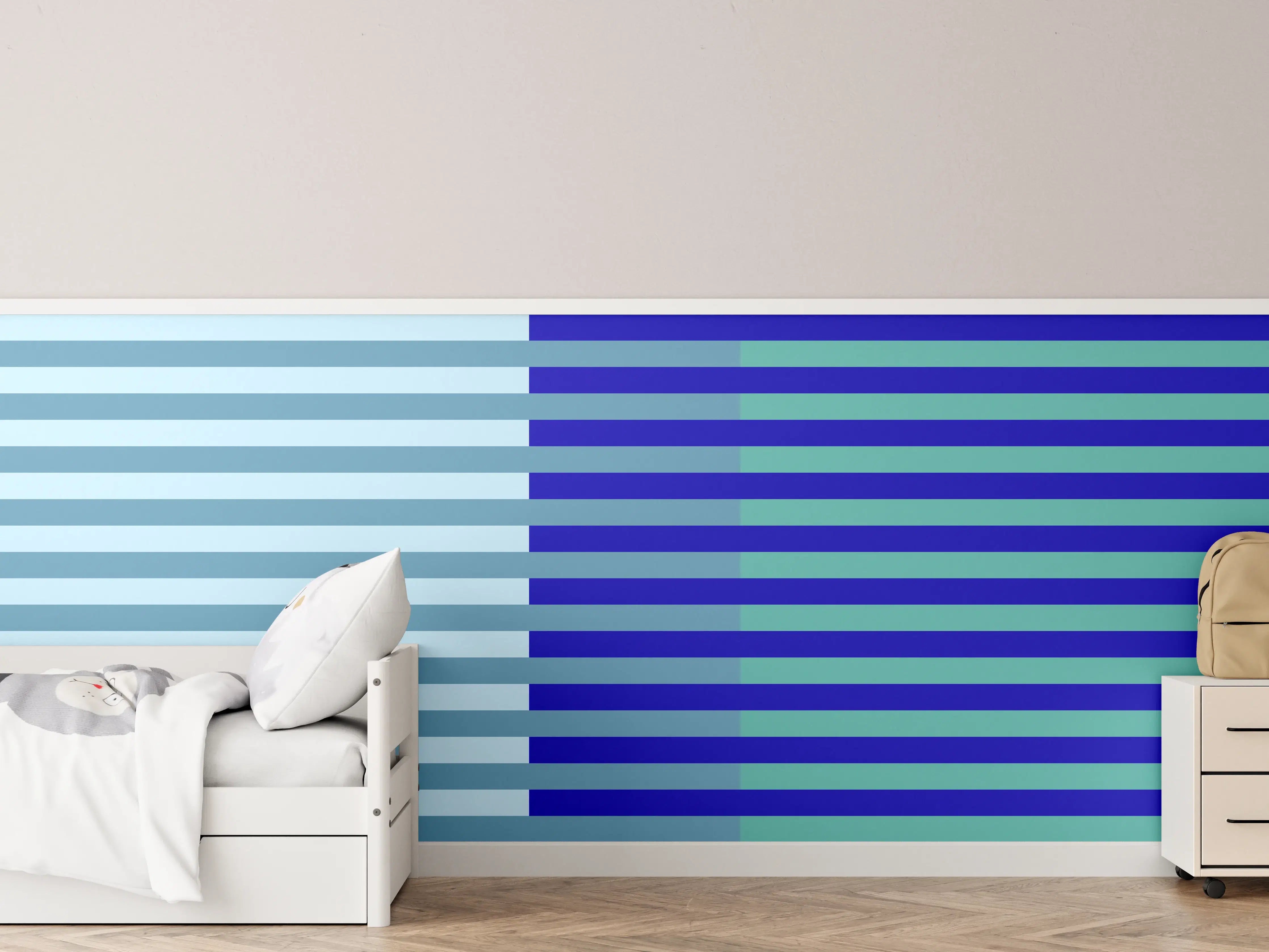 Kinderzimmer Wandgestaltung - The Blues - Multy Stripes - Ocean