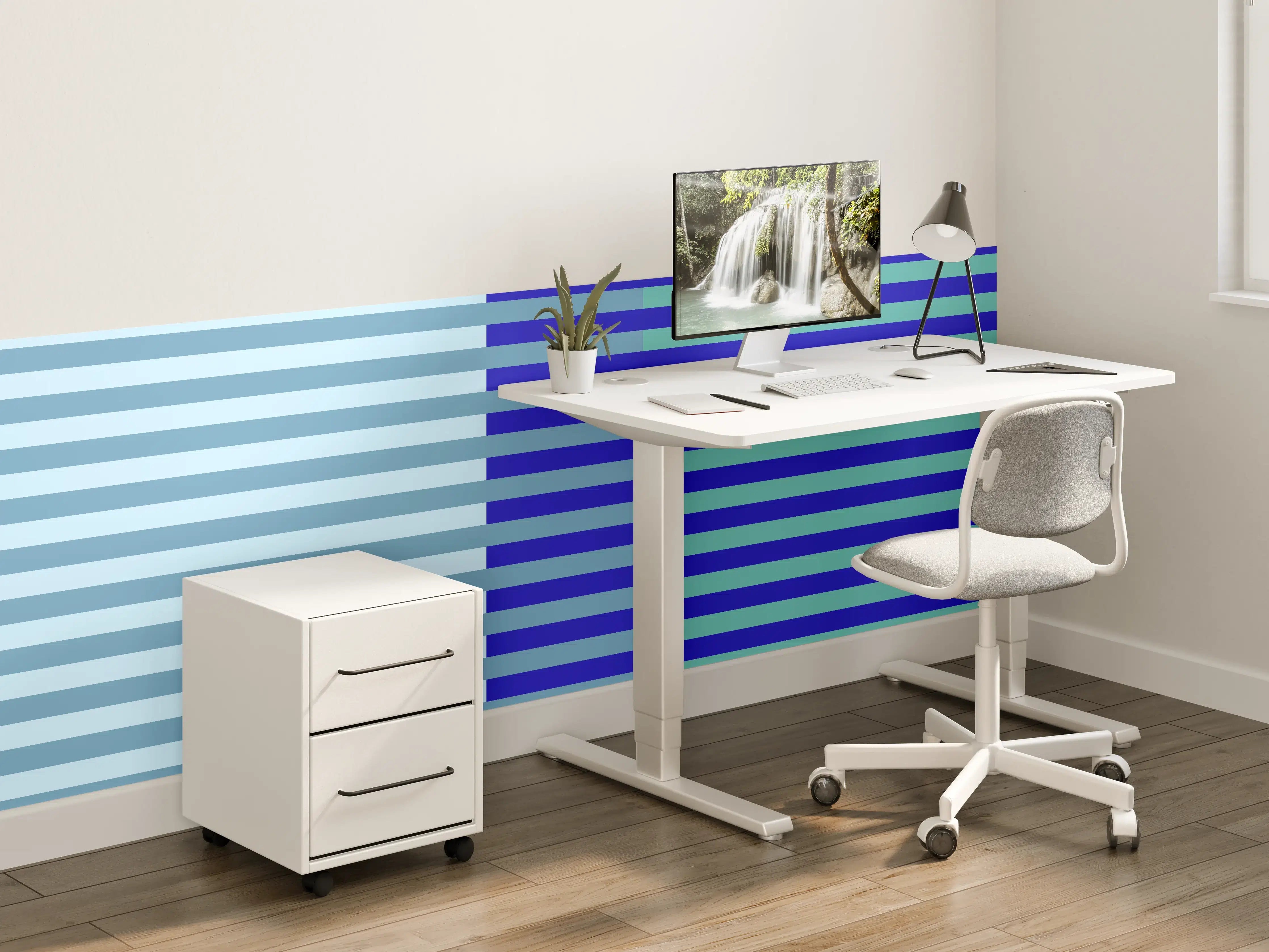Kinderzimmer Wandgestaltung - The Blues - Multy Stripes - Ocean