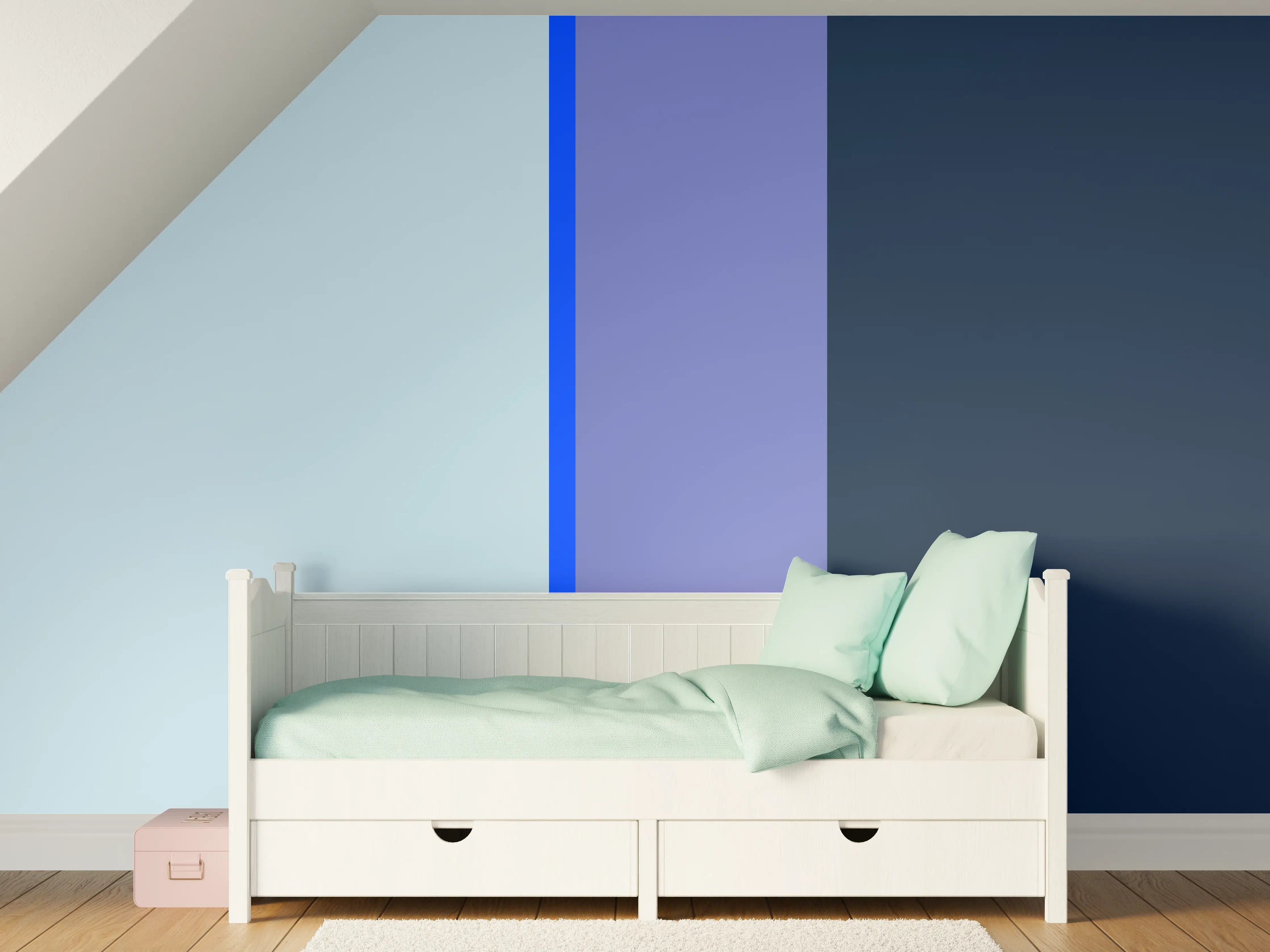 Kinderzimmer Wandgestaltung - The Blues - Vertical - Blueberry