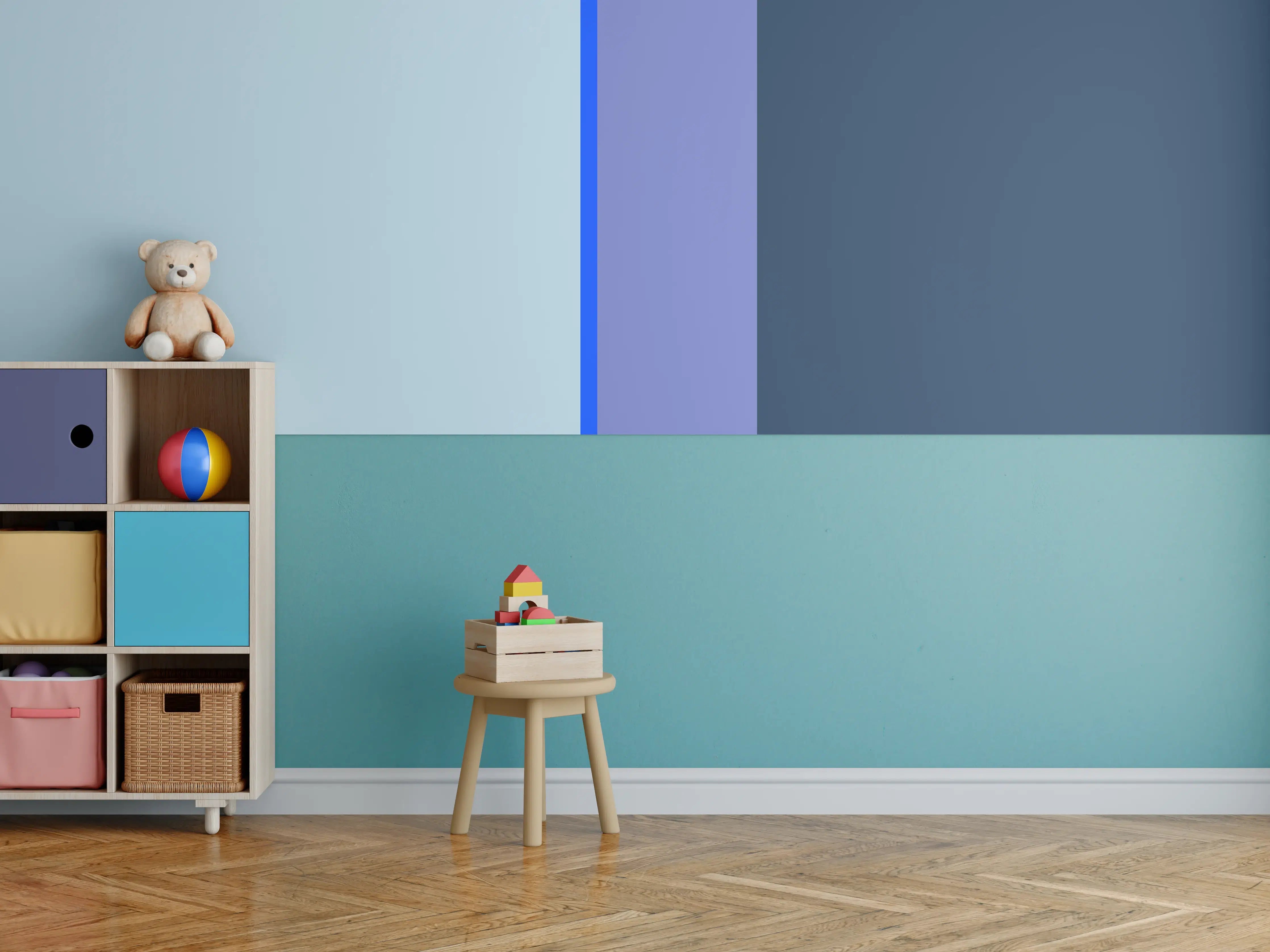 Kinderzimmer Wandgestaltung - The Blues - Vertical - Blueberry