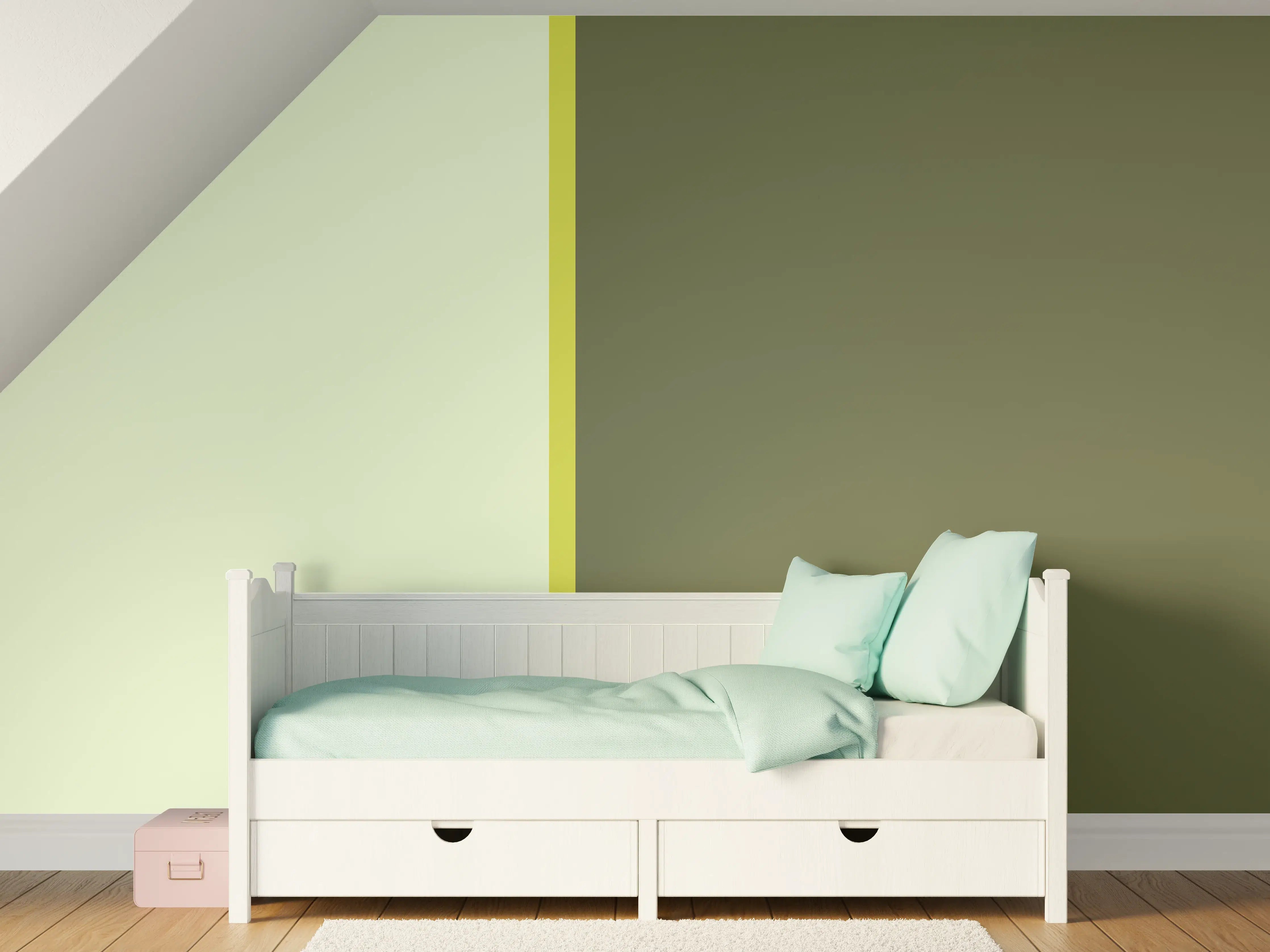 Kinderzimmer Wandgestaltung - The Greens - Easy Vertical - Olive