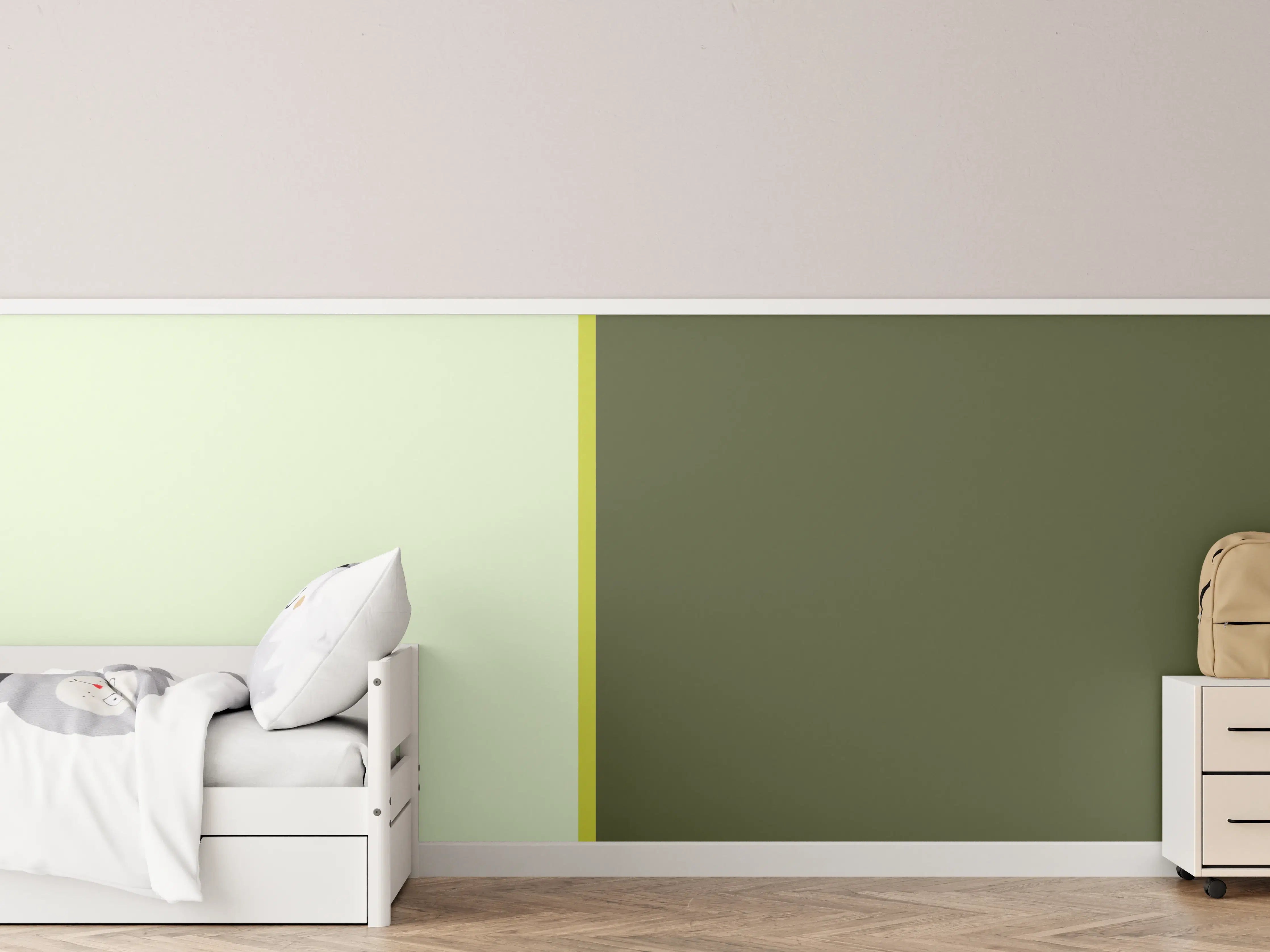 Kinderzimmer Wandgestaltung - The Greens - Easy Vertical - Olive