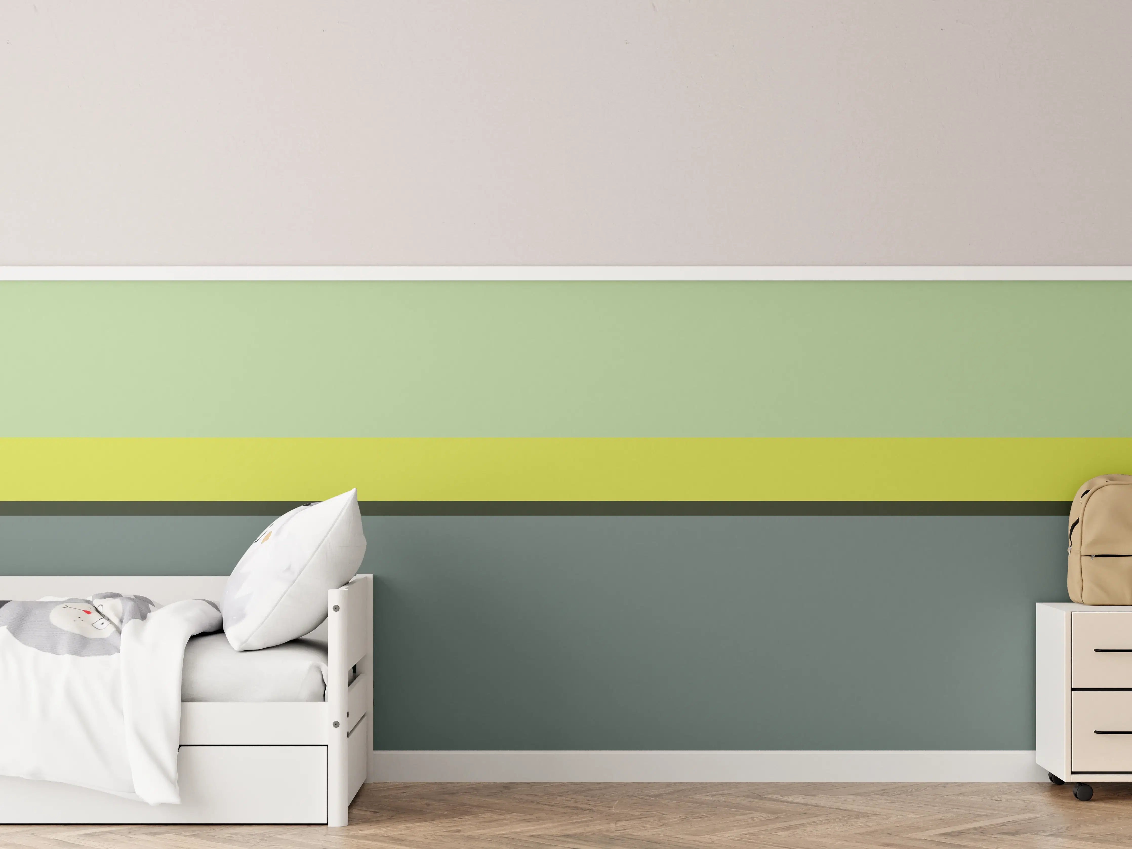 Kinderzimmer Wandgestaltung - The Greens - Horizontal - Matcha