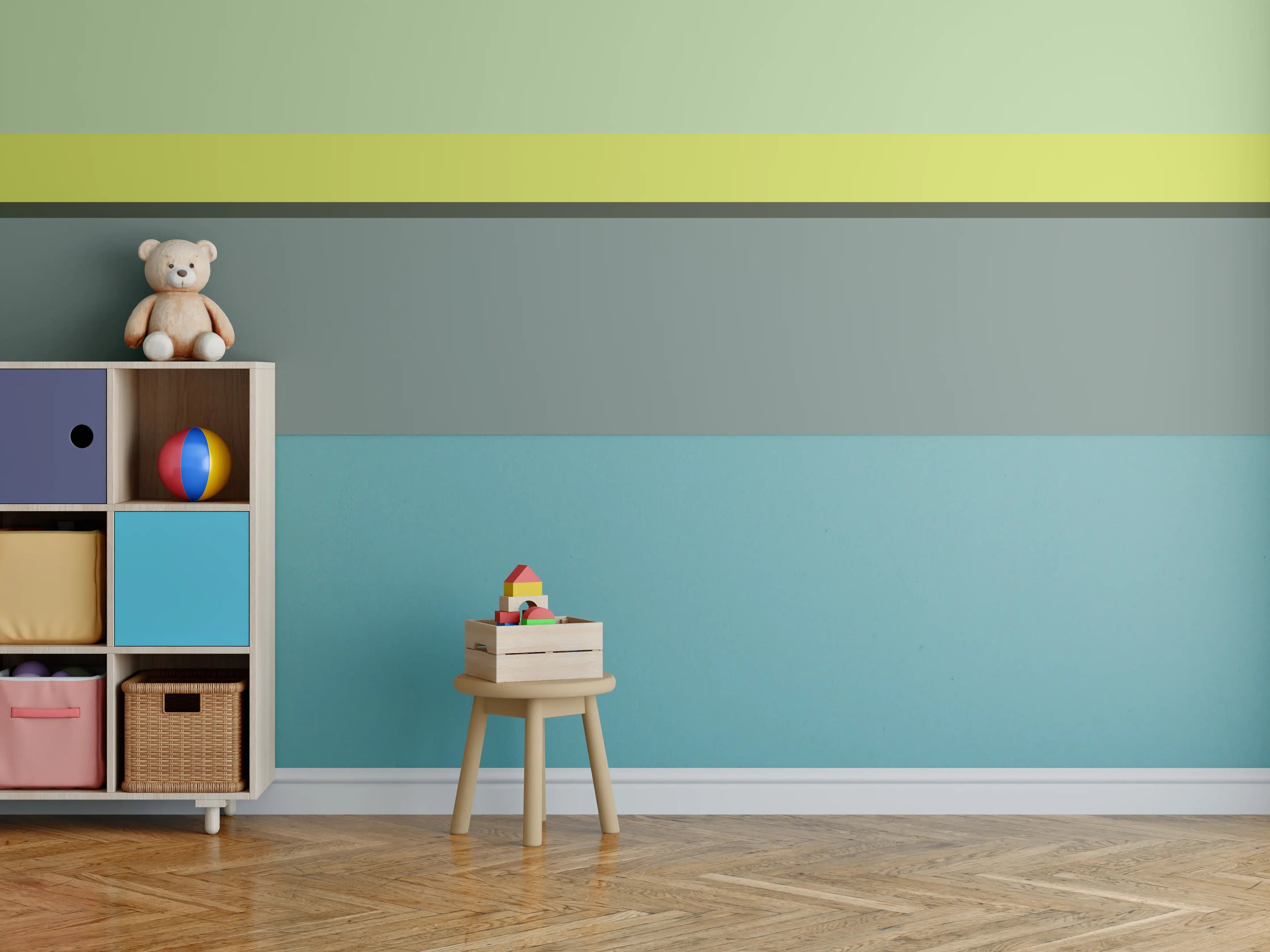 Kinderzimmer Wandgestaltung - The Greens - Horizontal - Matcha
