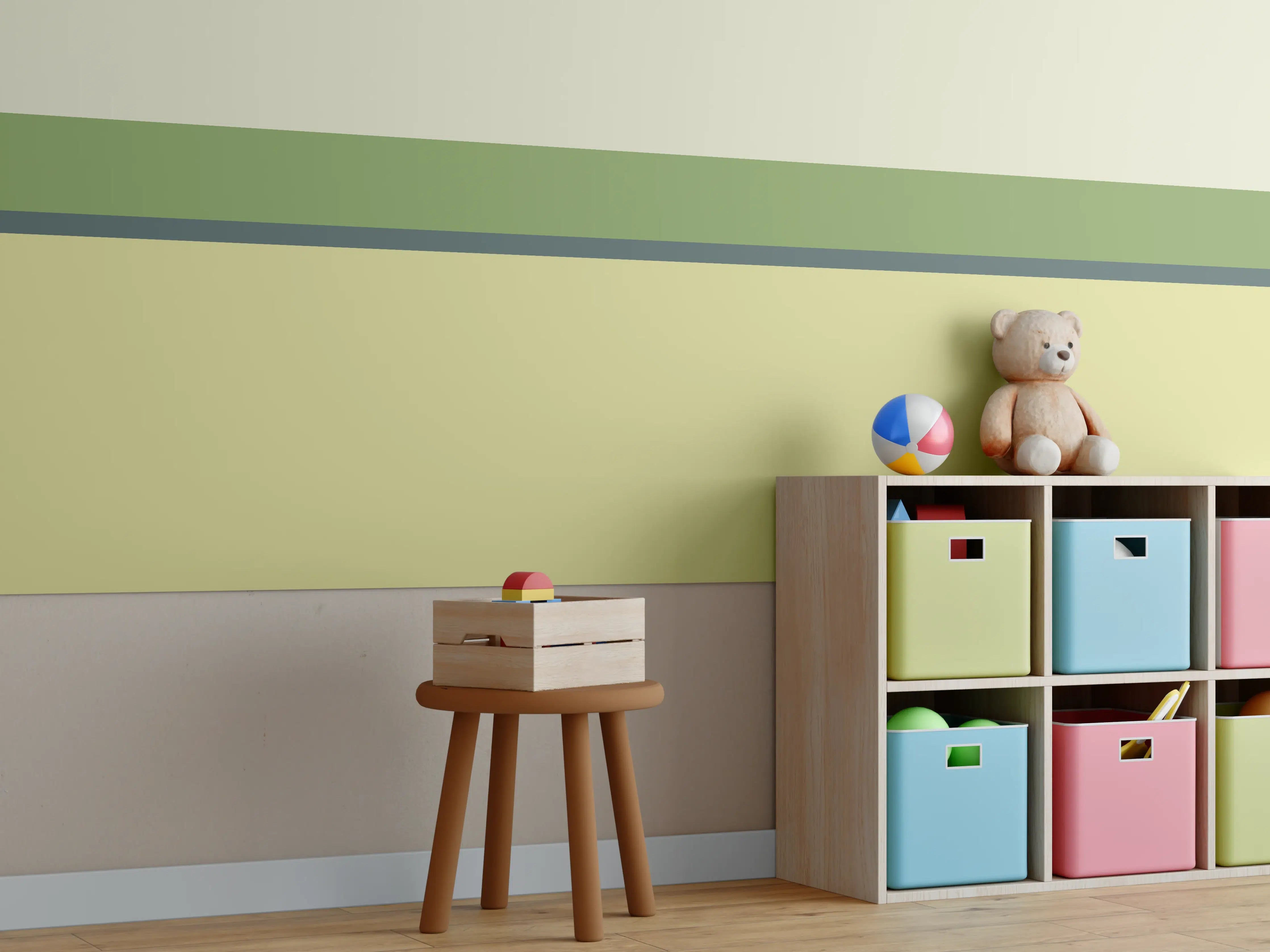 Kinderzimmer Wandgestaltung - The Greens - Horizontal - Pistachio