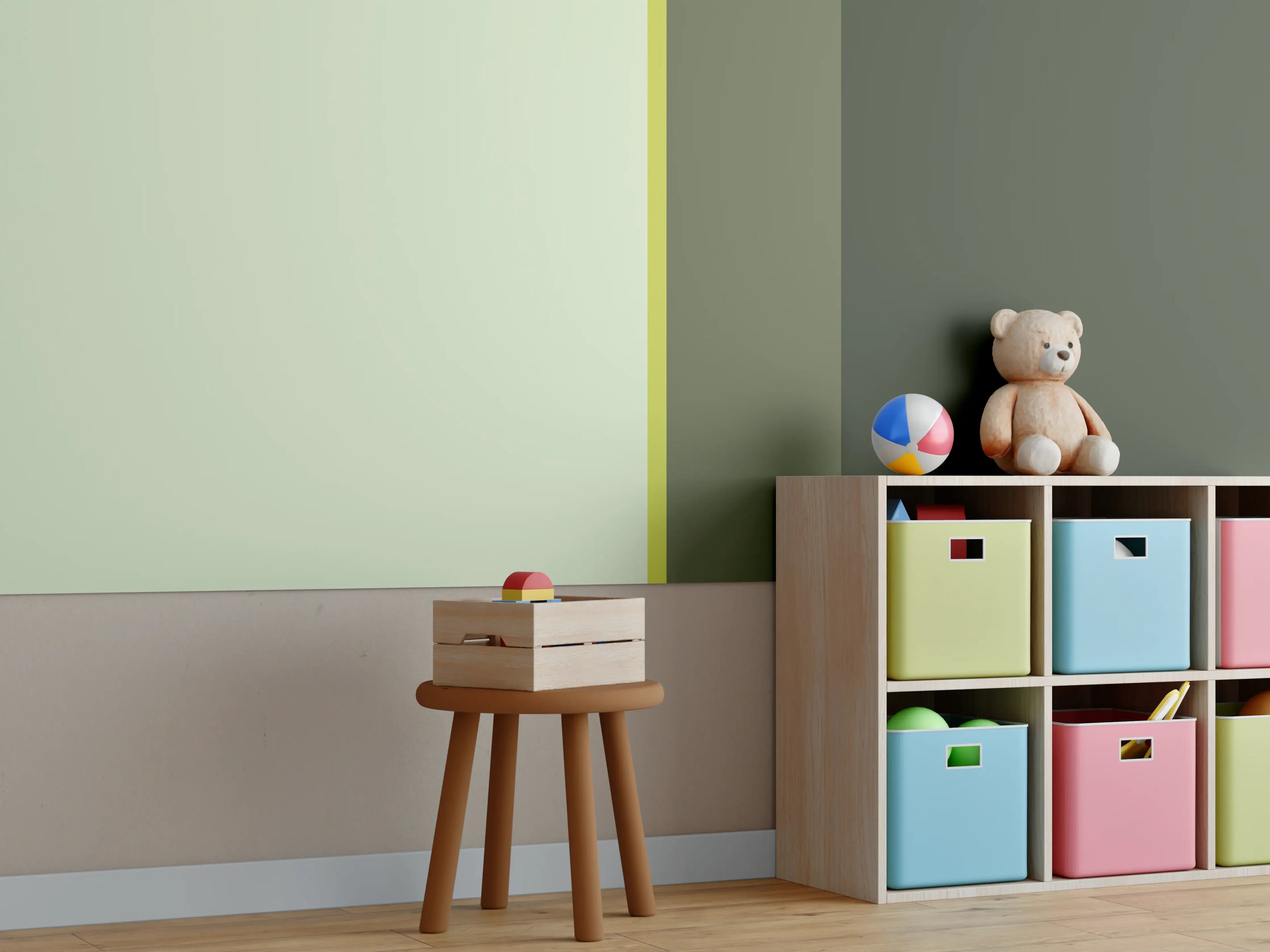 Kinderzimmer Wandgestaltung - The Greens - Vertical - Olive