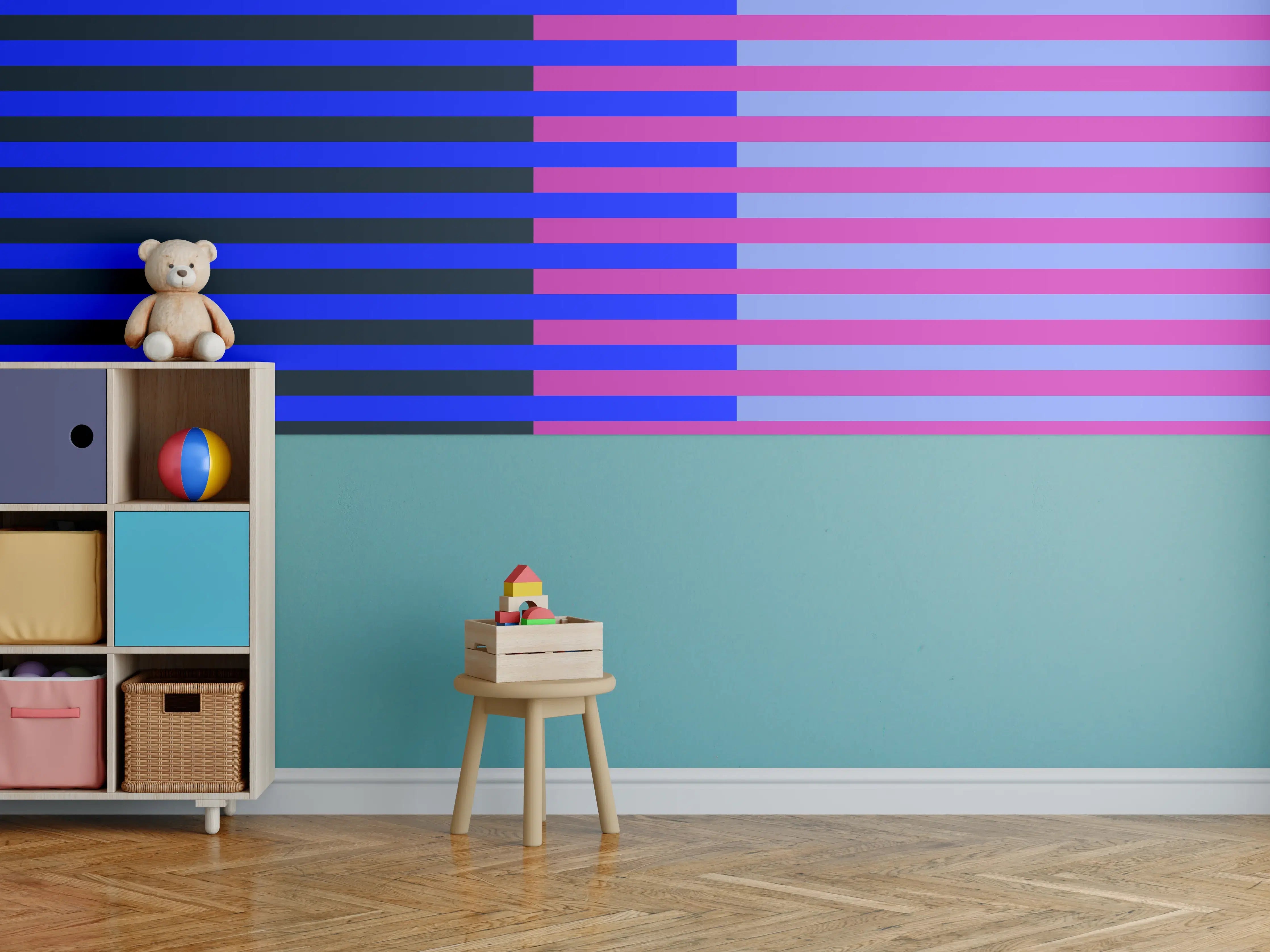 Kinderzimmer Wandgestaltung - The Neons - Multy Stripes - Luna