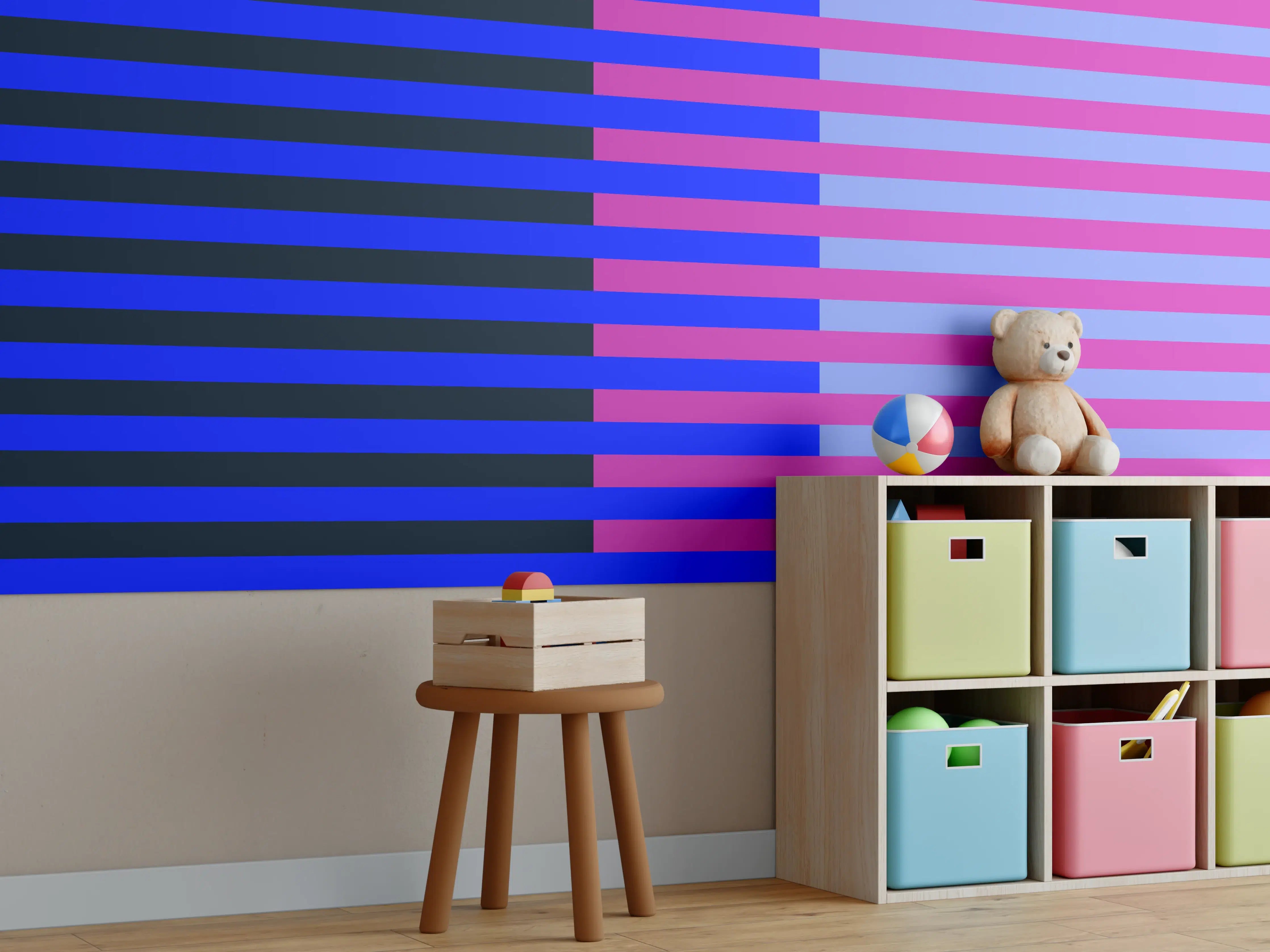 Kinderzimmer Wandgestaltung - The Neons - Multy Stripes - Luna