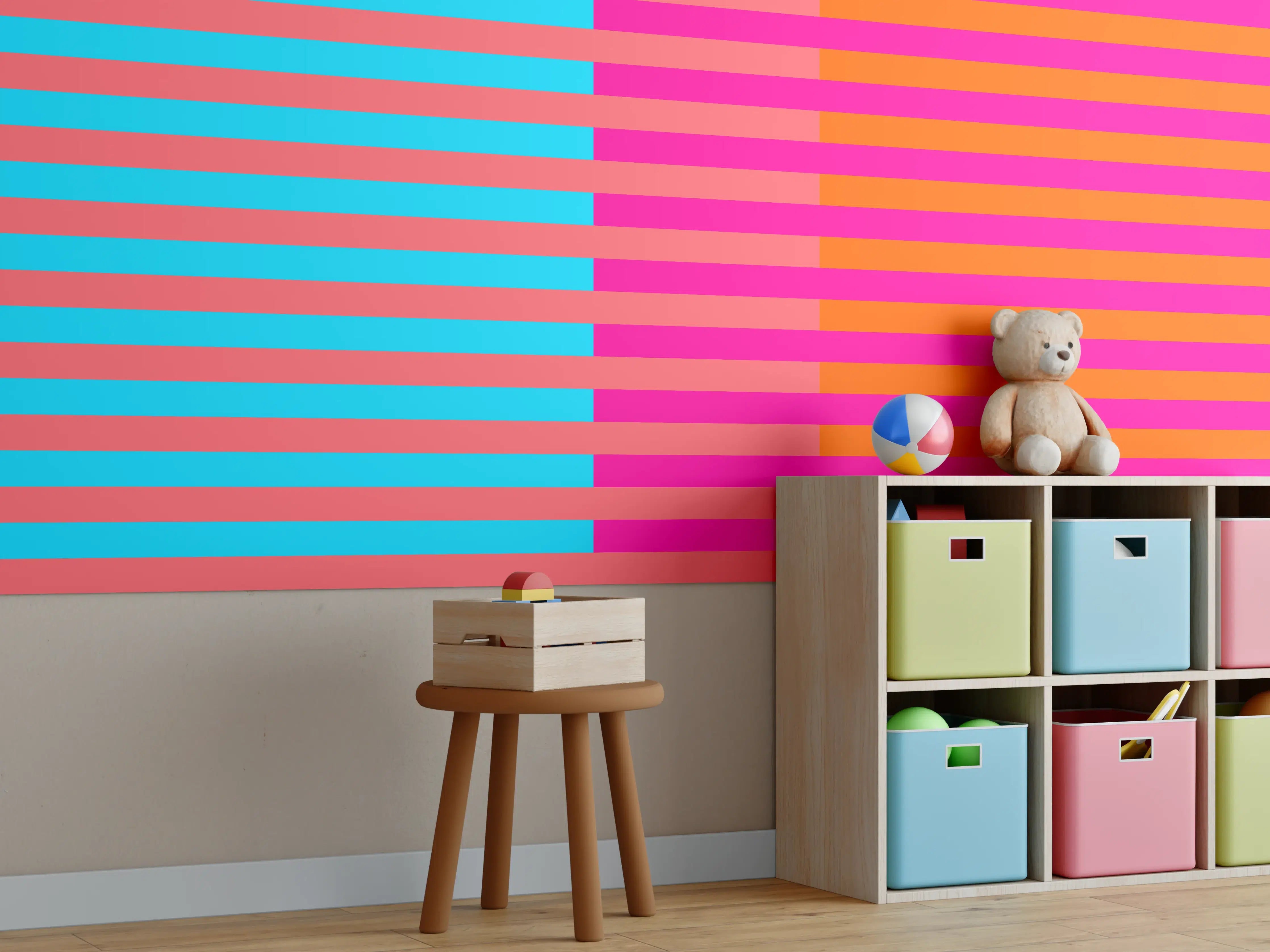 Kinderzimmer Wandgestaltung - The Neons - Multy Stripes - Nova