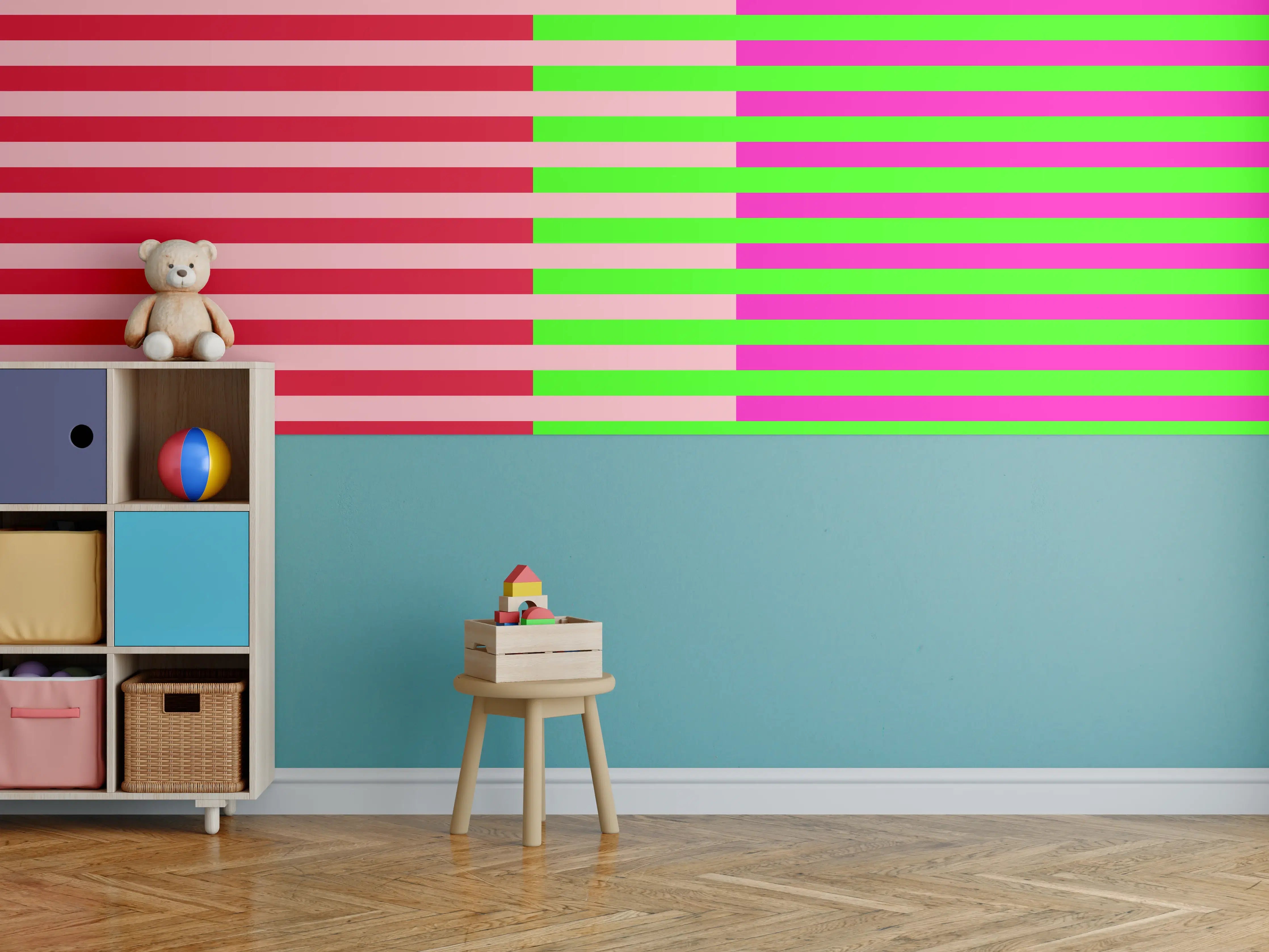 Kinderzimmer Wandgestaltung - The Neons - Multy Stripes - Nox