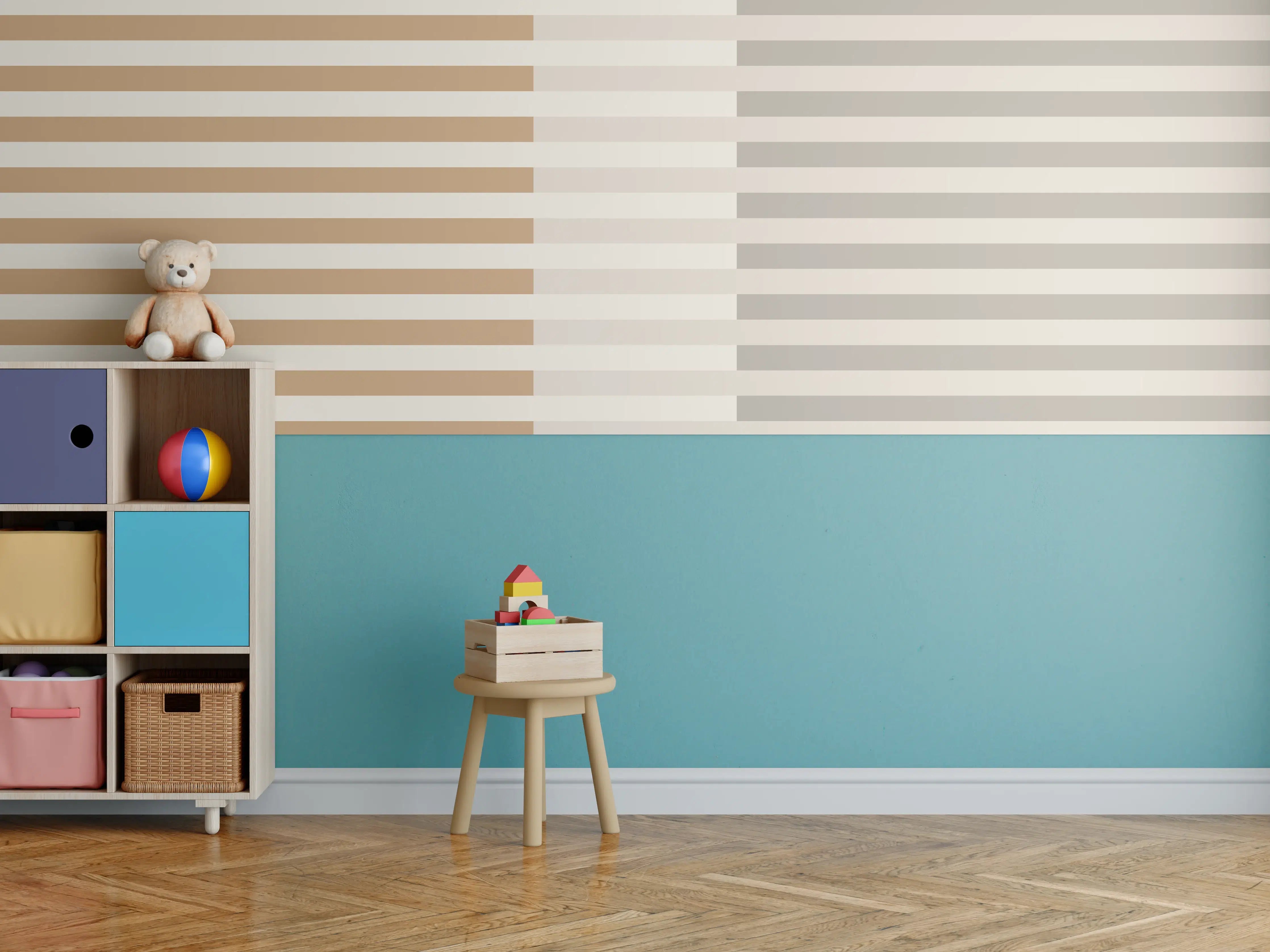 Kinderzimmer Wandgestaltung - The Nudes - Multy Stripes - Caramel