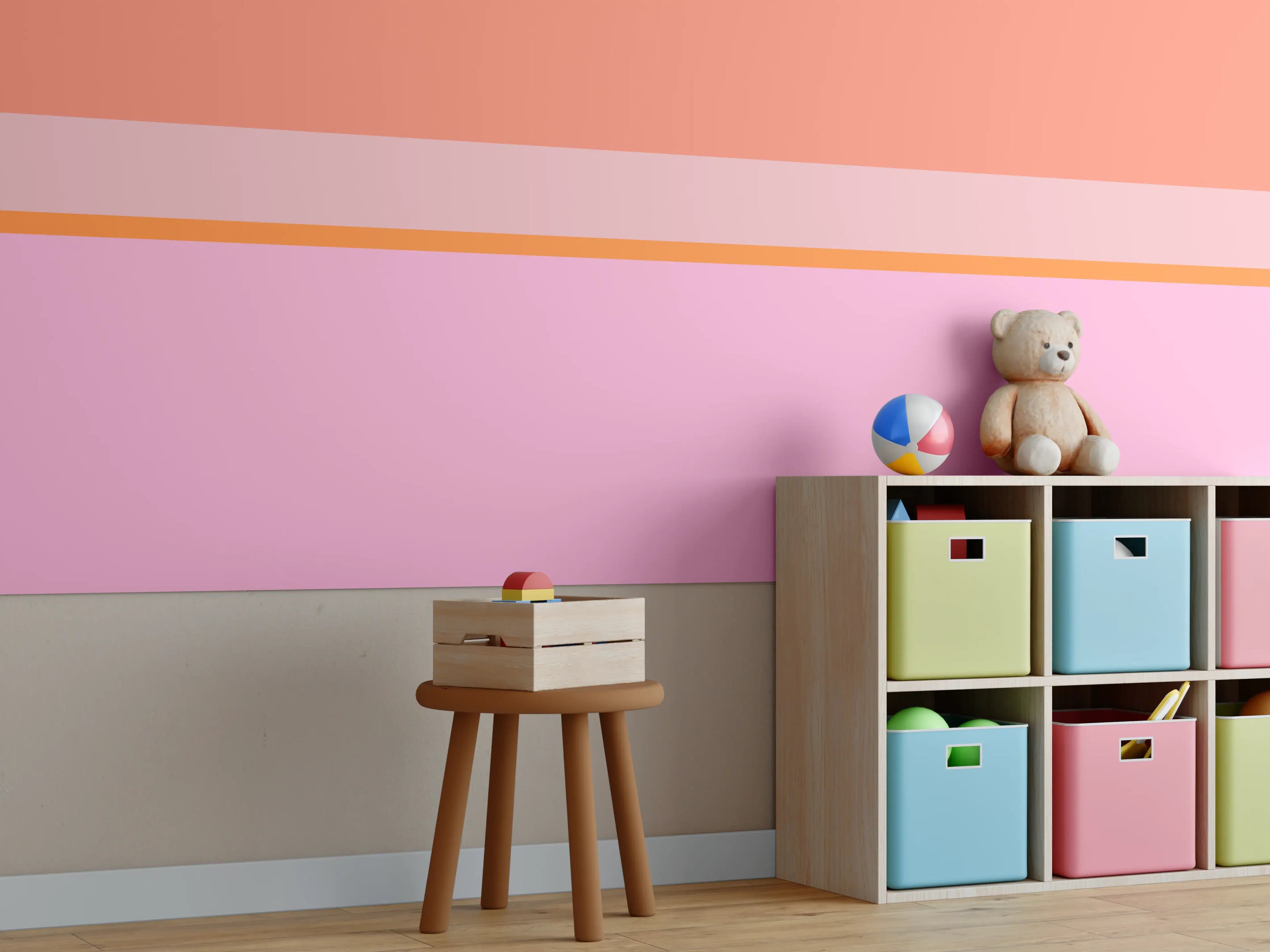 Kinderzimmer Wandgestaltung - The Oranges - Horizontal - Coral