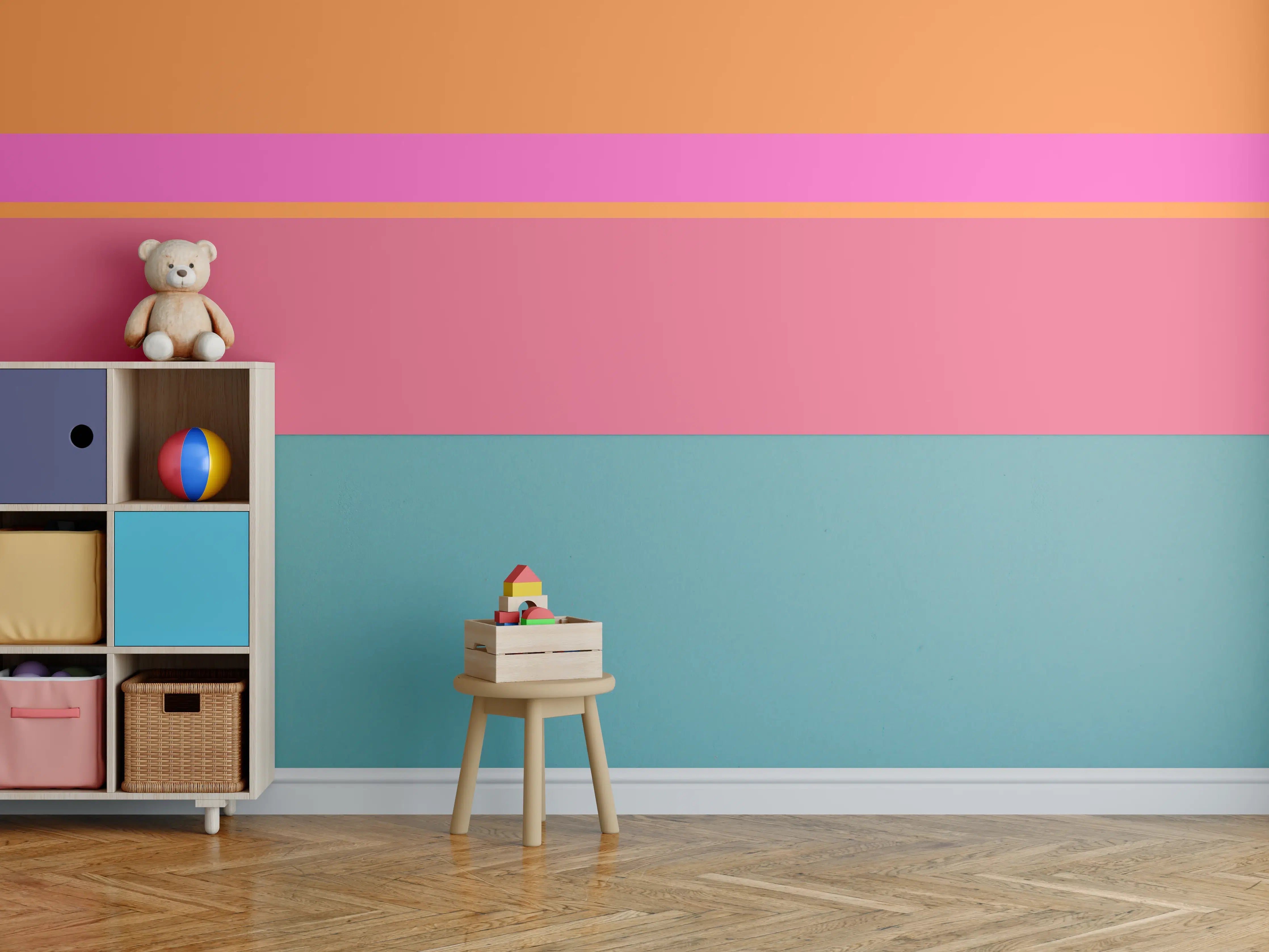 Kinderzimmer Wandgestaltung - The Oranges - Horizontal - Fuchsia