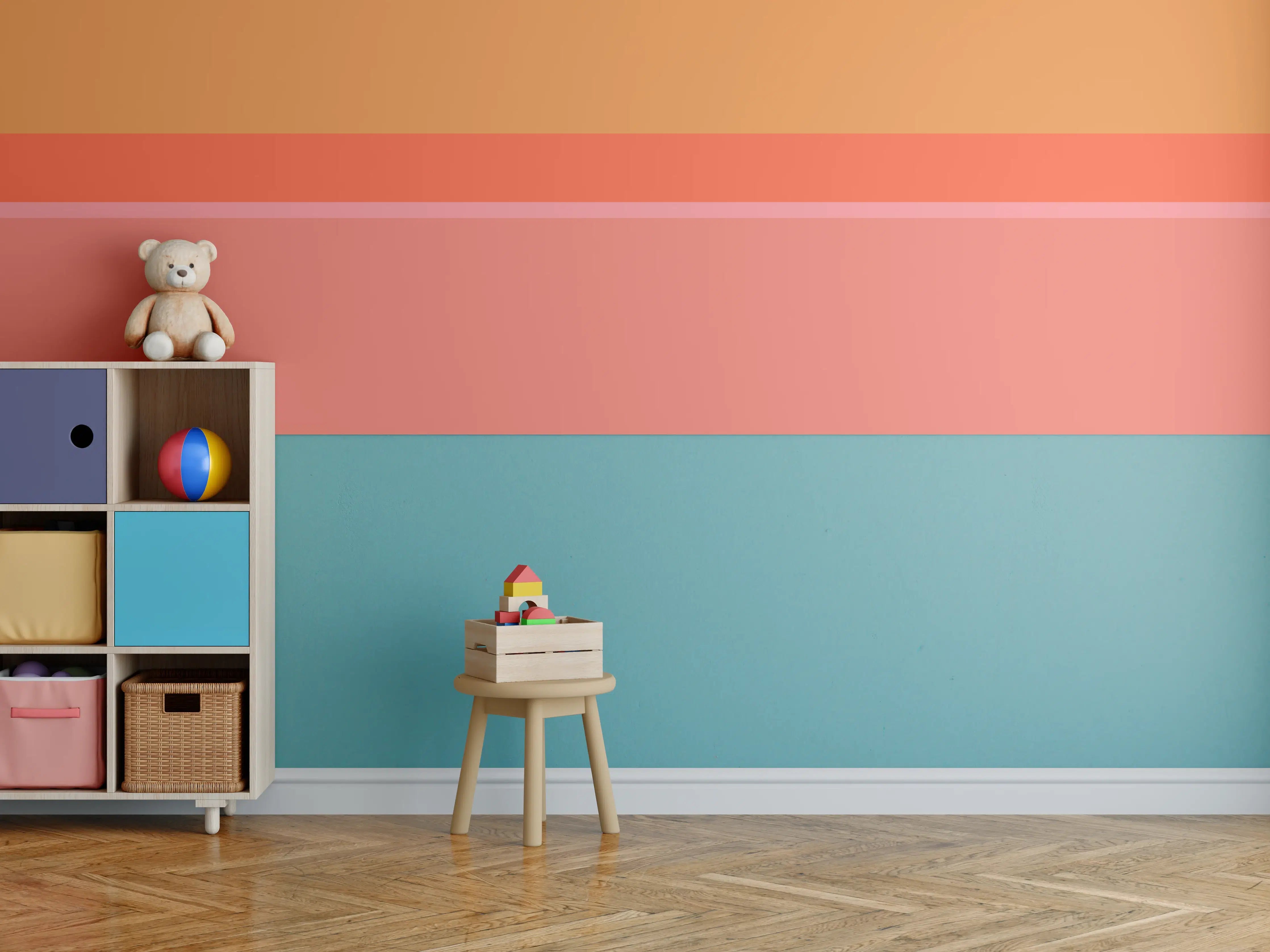 Kinderzimmer Wandgestaltung - The Oranges - Horizontal - Salmon