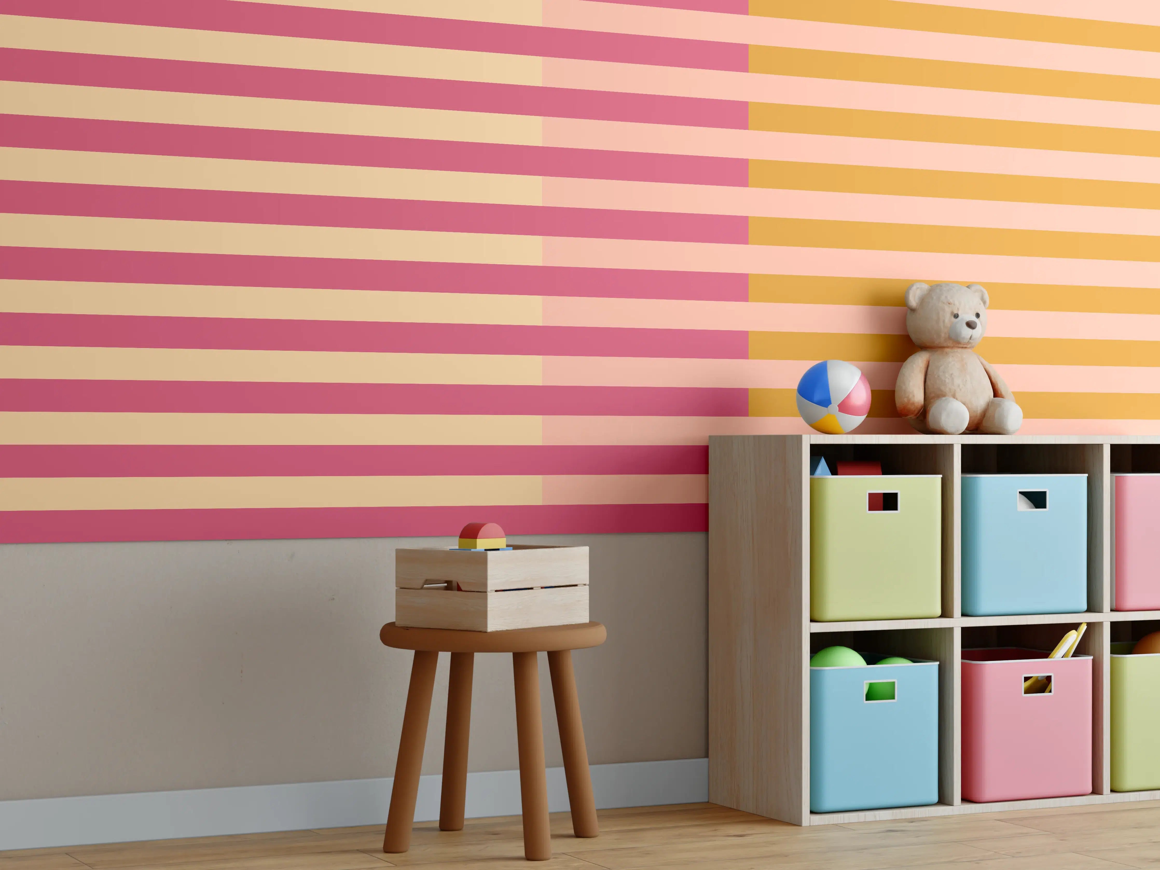 Kinderzimmer Wandgestaltung - The Oranges - Multy Stripes - Cotton Candy