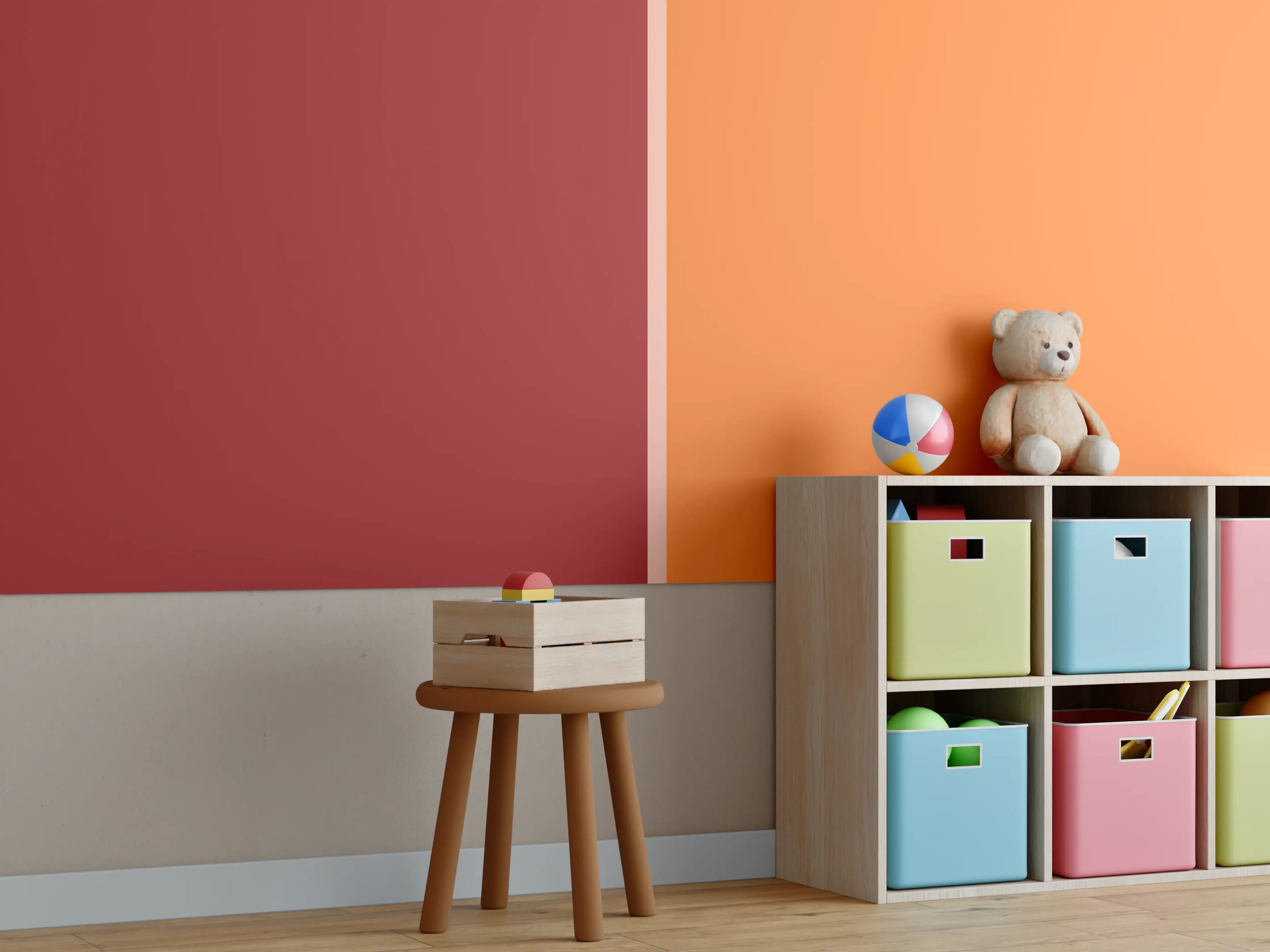 Kinderzimmer Wandgestaltung - The Reds - Easy Vertical - Sangria