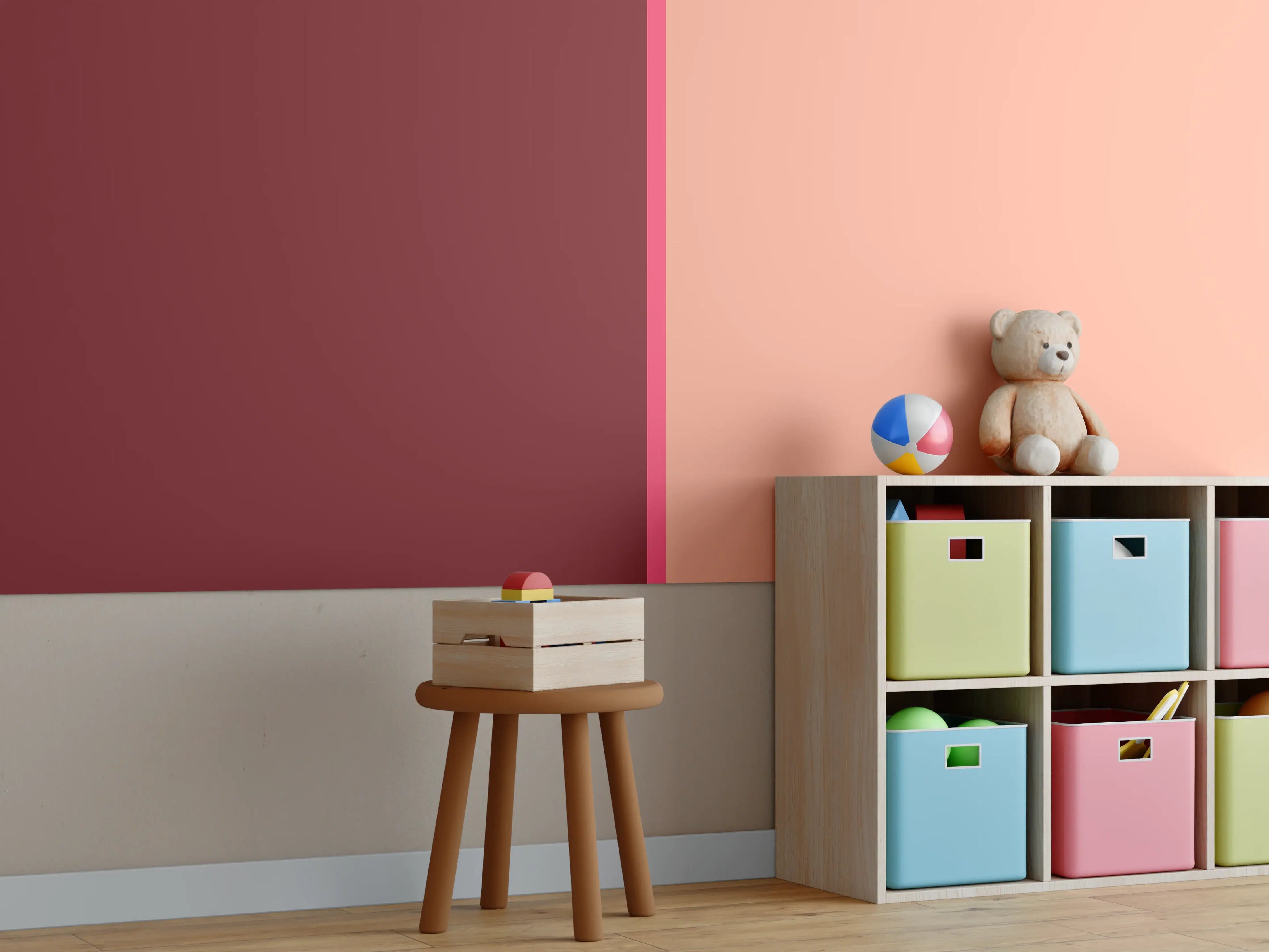 Kinderzimmer Wandgestaltung - The Reds - Easy Vertikal - Cherry