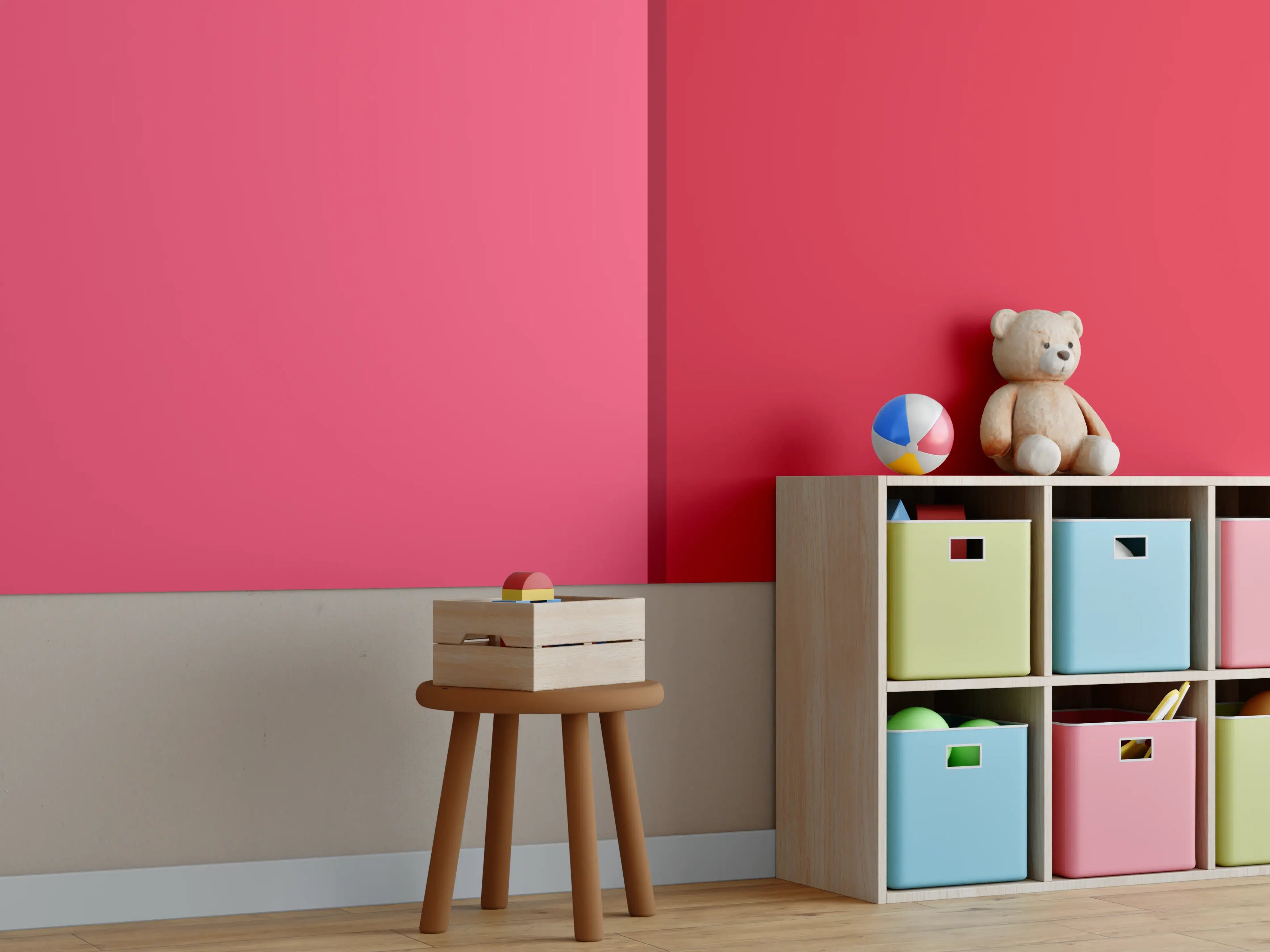 Kinderzimmer Wandgestaltung - The Reds - Easy Vertikal - Pommagranate