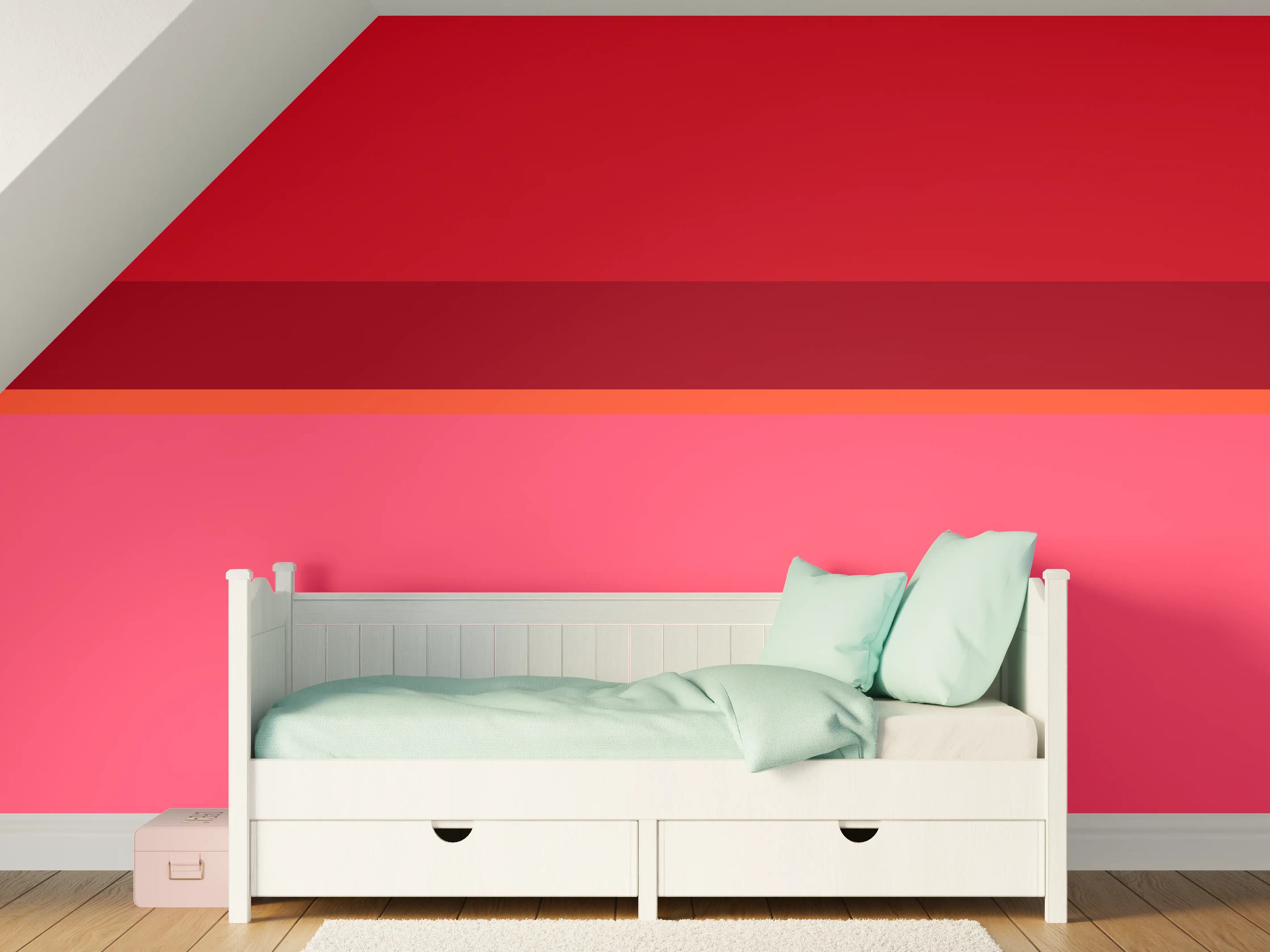 Kinderzimmer Wandgestaltung - The Reds - Horizontal - Pommagranate
