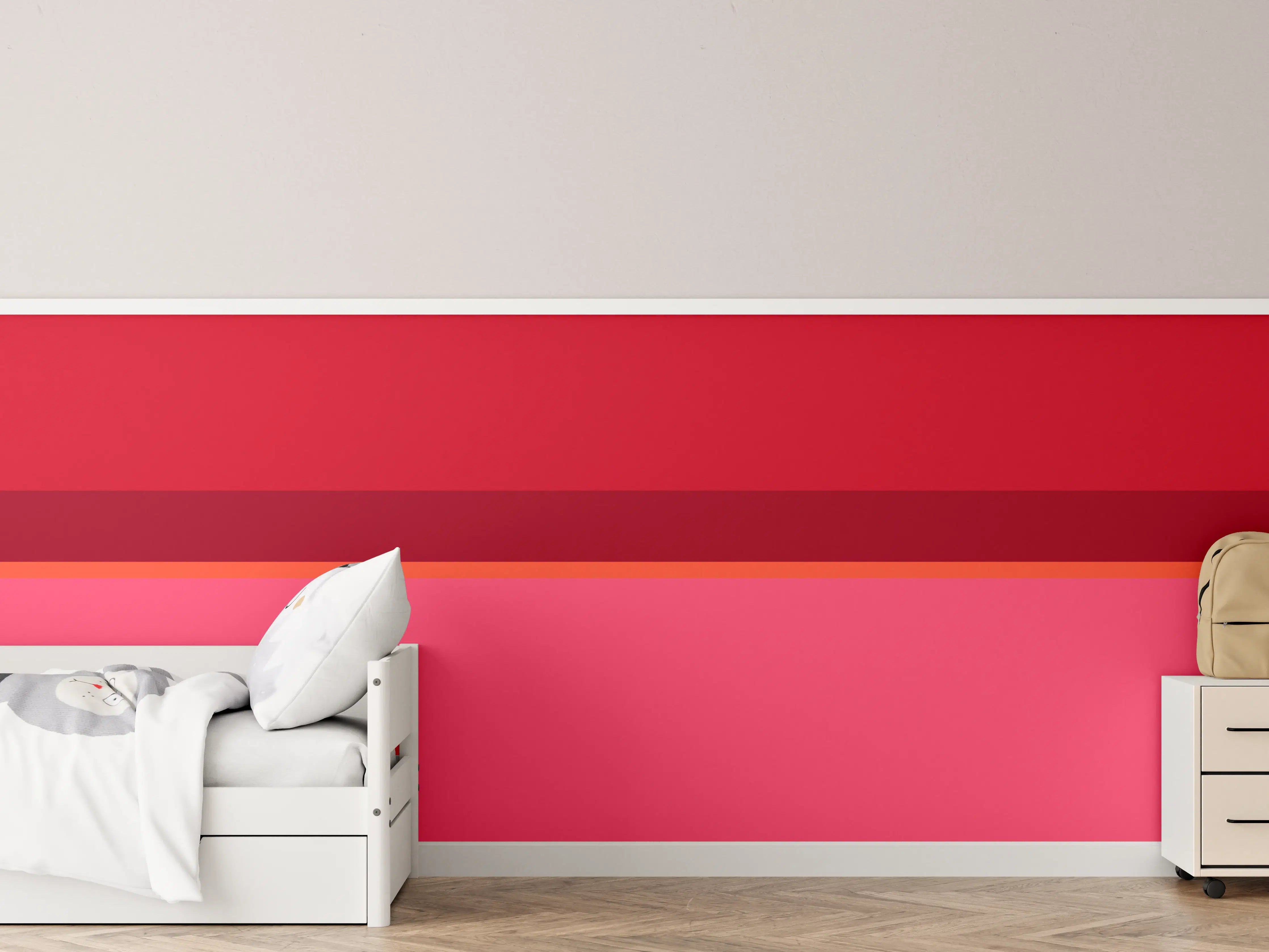 Kinderzimmer Wandgestaltung - The Reds - Horizontal - Pommagranate