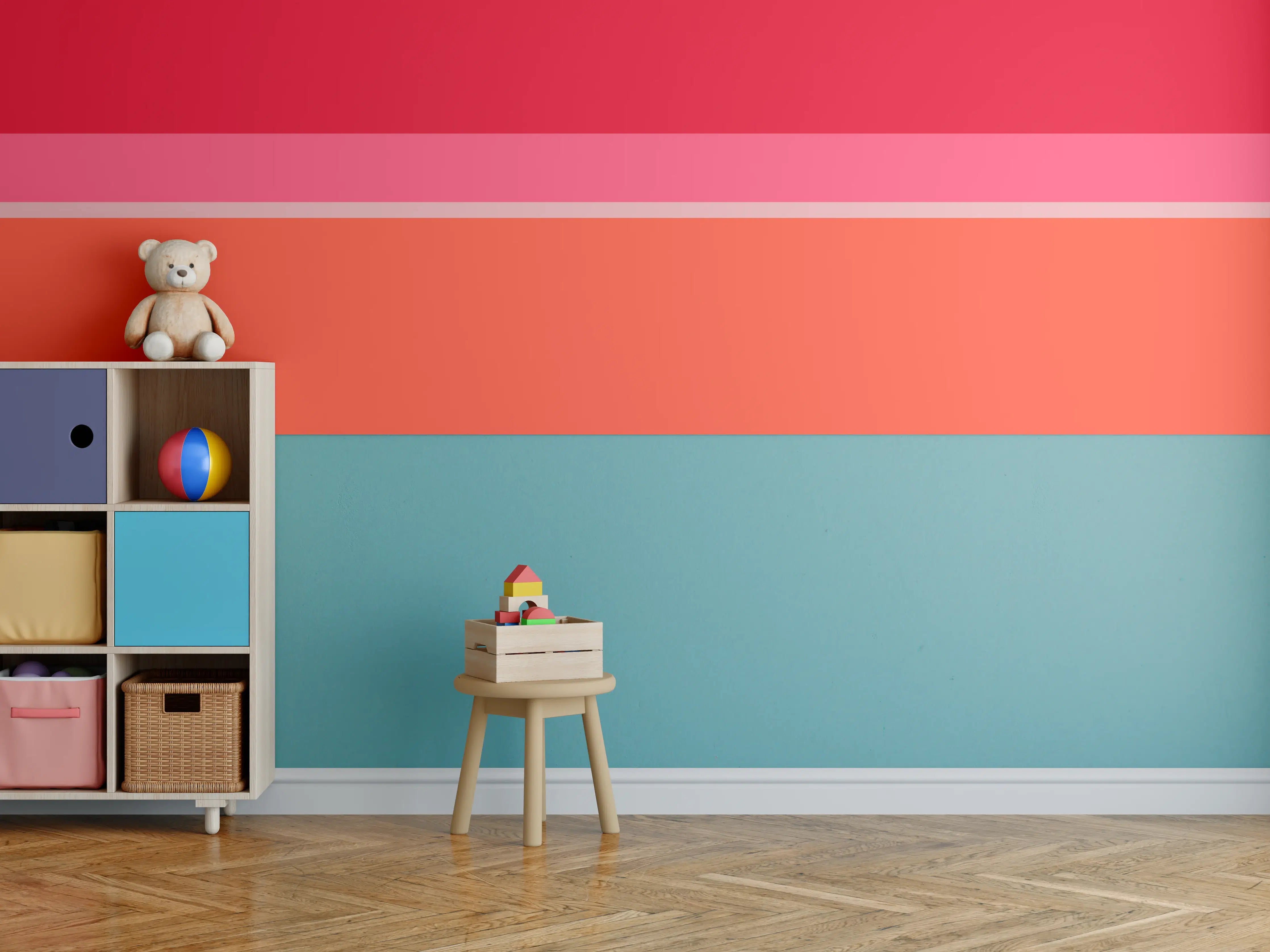Kinderzimmer Wandgestaltung - The Reds - Horizontal - Strawberry