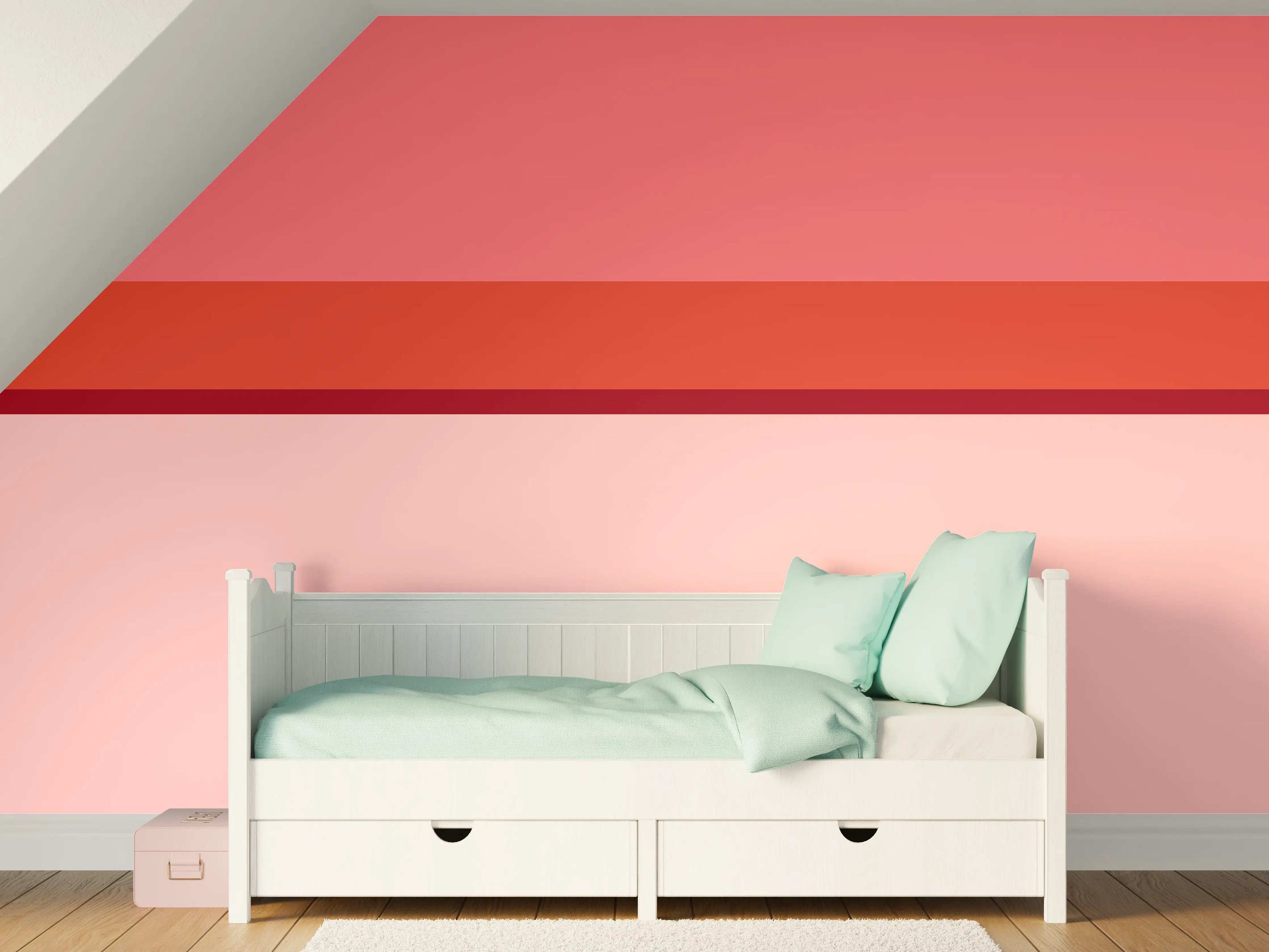 Kinderzimmer Wandgestaltung - The Reds - Horizontal - Tomato