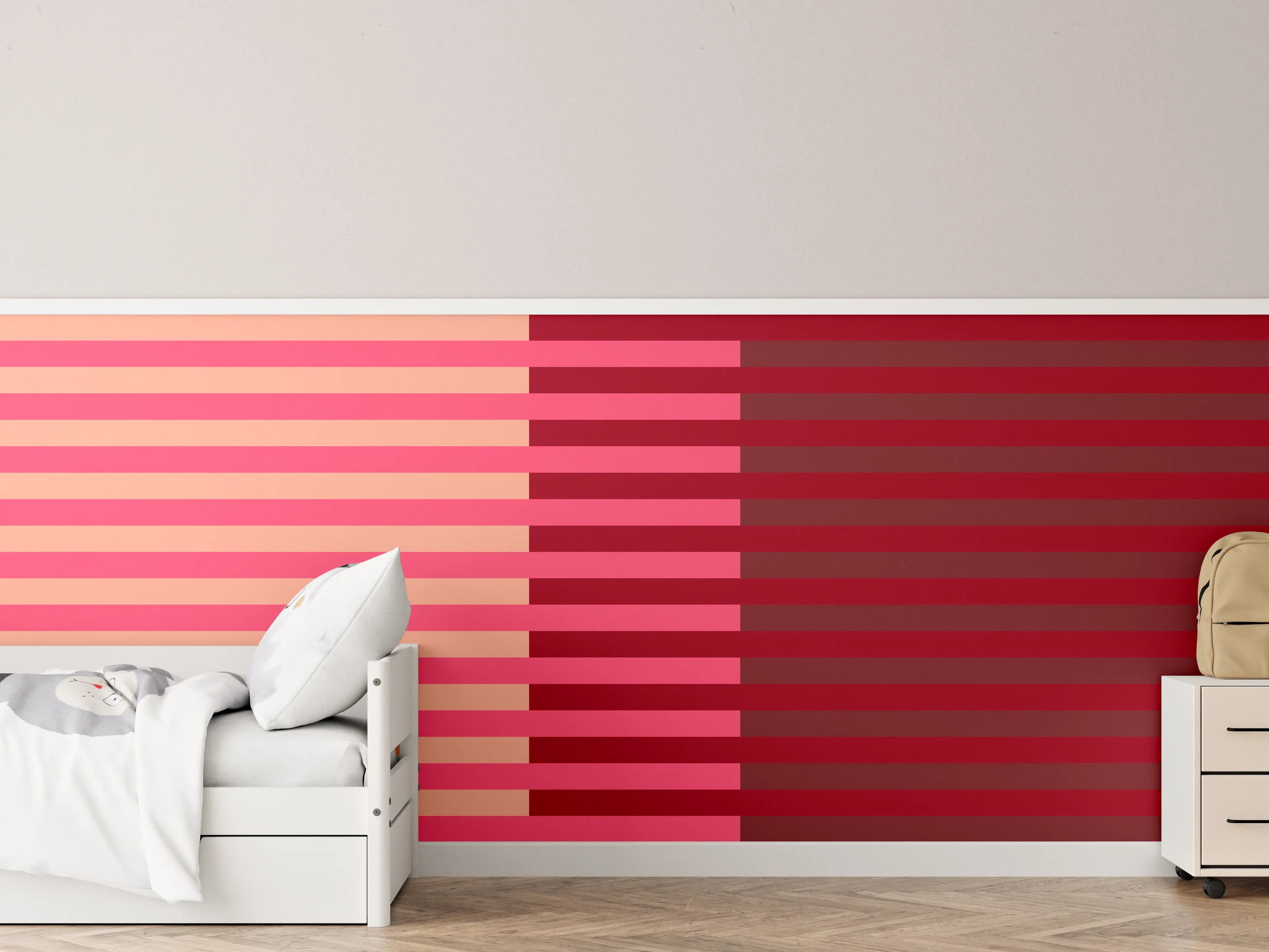 Kinderzimmer Wandgestaltung - The Reds - Multy Stripes - Cherry