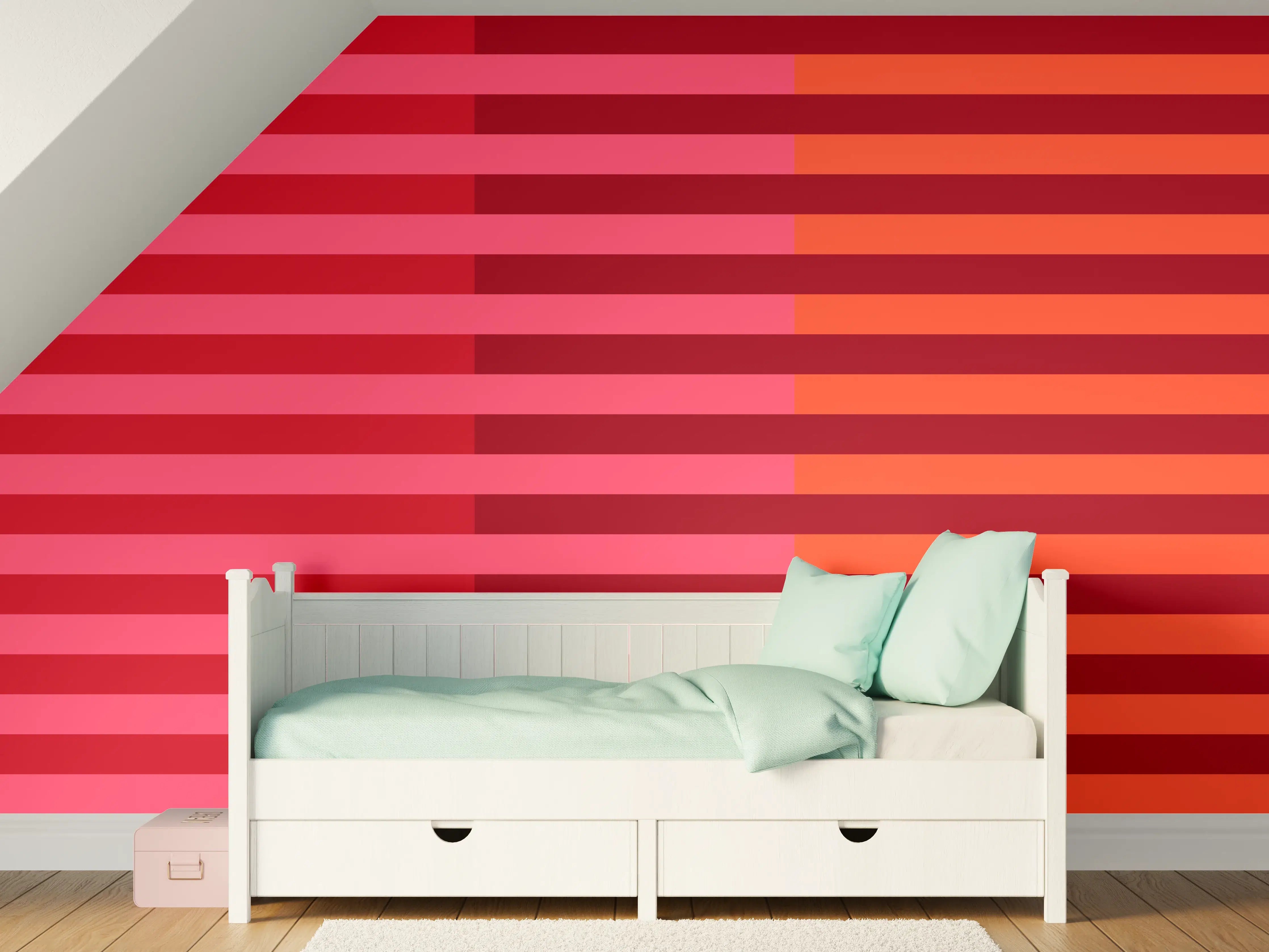 Kinderzimmer Wandgestaltung - The Reds - Multy Stripes - Pomegranate